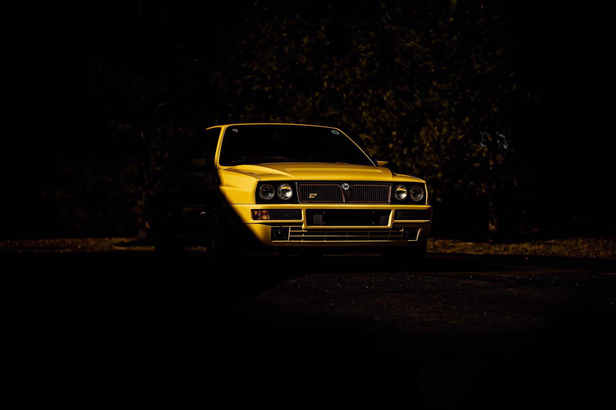 Lancia Delta, 1080P, car, italian, yellow, Lancia Delta Integrale, giallo ginestra, HD Wallpaper
