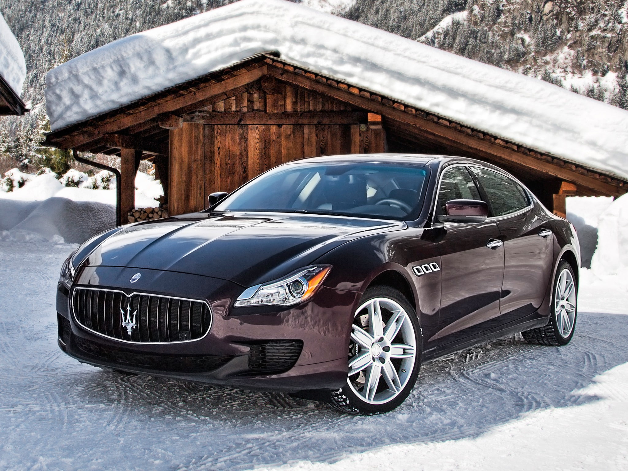 1080P, Maserati, Q4, snow, Italian, Quattroporte, q, car, HD Wallpaper