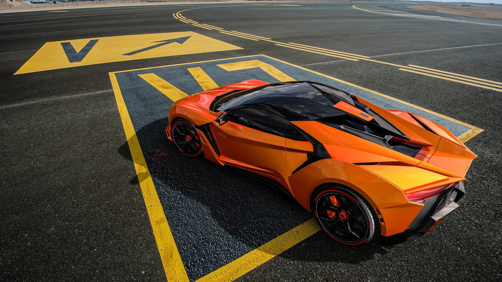 Fenyr Supersport, street, sign, no people, supercars, land vehicle, transportation, day, high angle view, mode of transportation, outdoors, road marking, HD Wallpaper