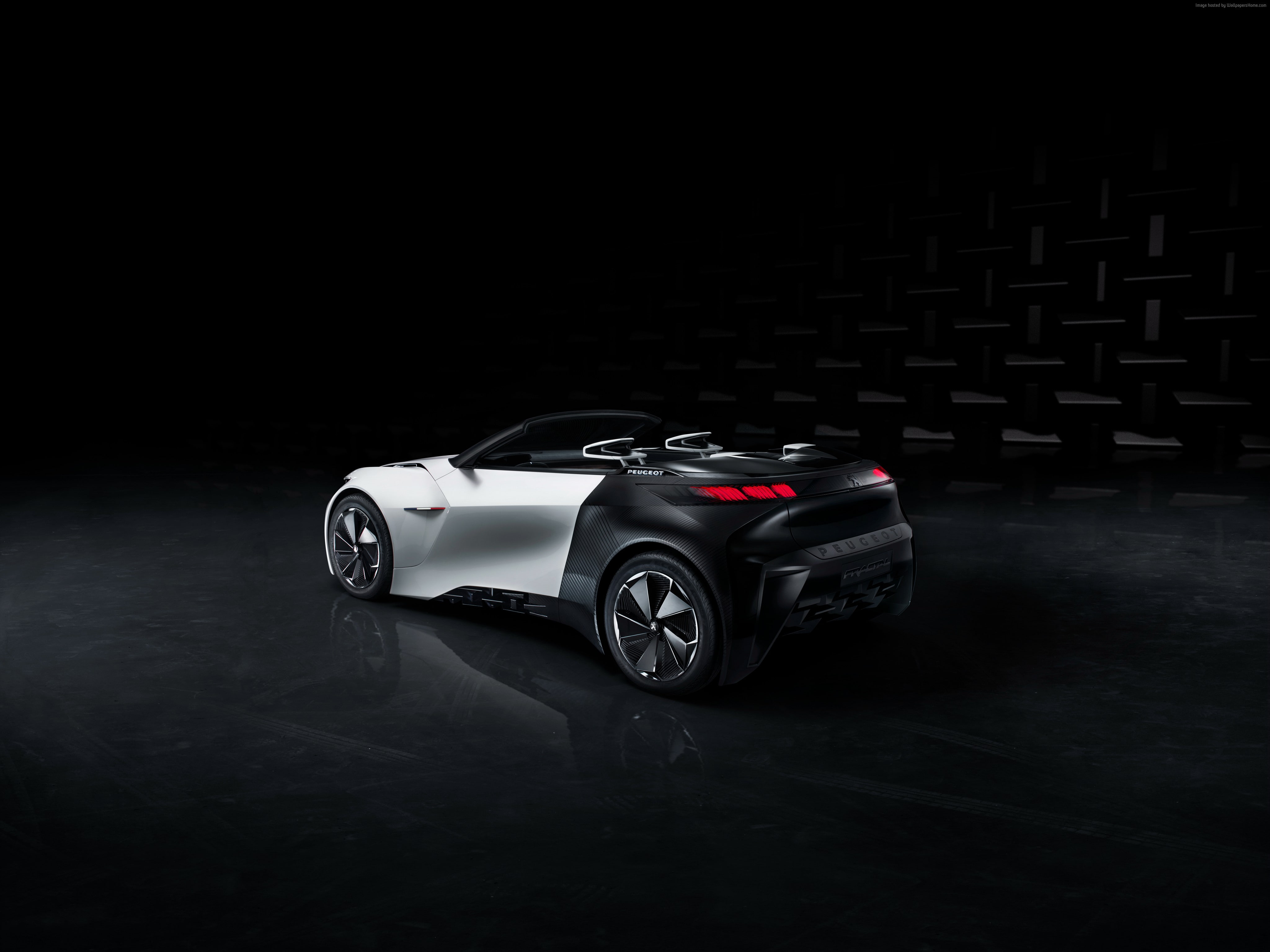 sports car, black color, black background, car, black, still life, indoors, transportation, mode of transportation, Peugeot Fractal, motor vehicle, dark, HD Wallpaper