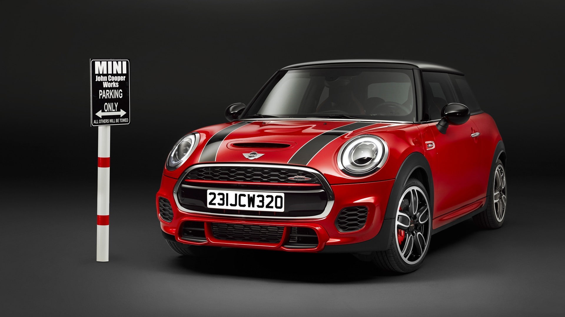 mini jcw car red cars, 1080P, HD Wallpaper