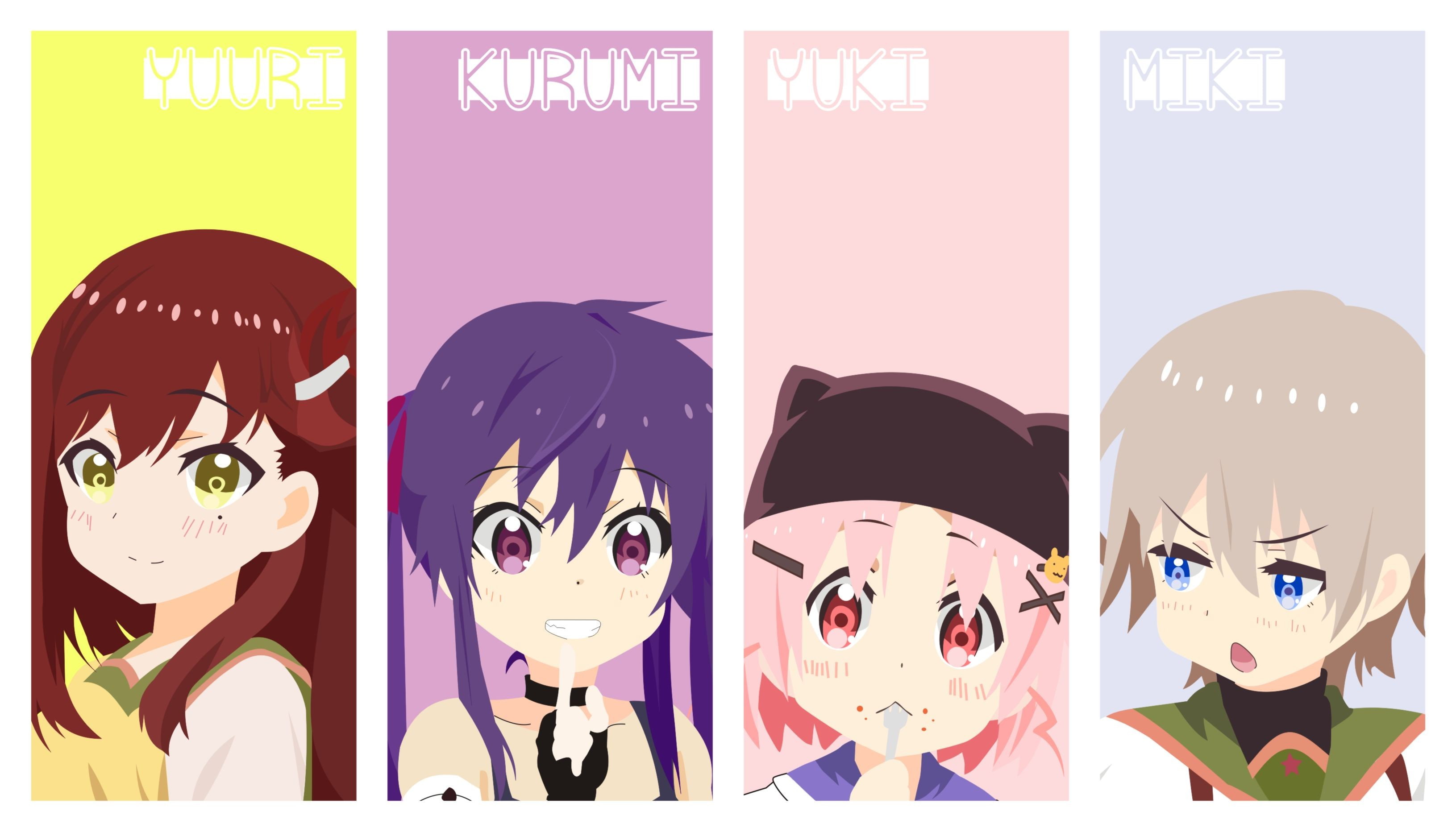 anime girls, Gakkou Gurashi!, 2K, anime, HD Wallpaper