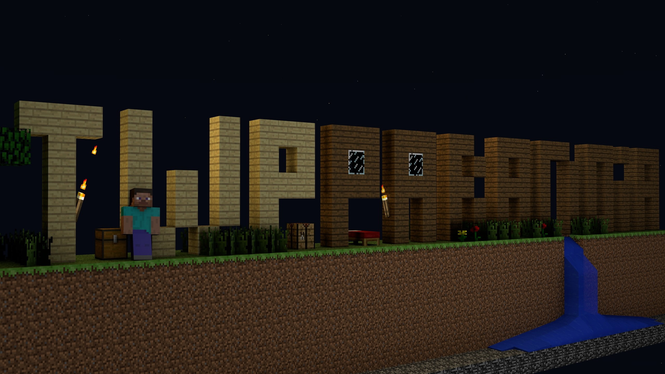 copy space, house, wall, Minecraft, domestic room, absence, illuminated, nature, built structure, Cinema 4D, building, city, furniture, 2K, street, night, HD Wallpaper