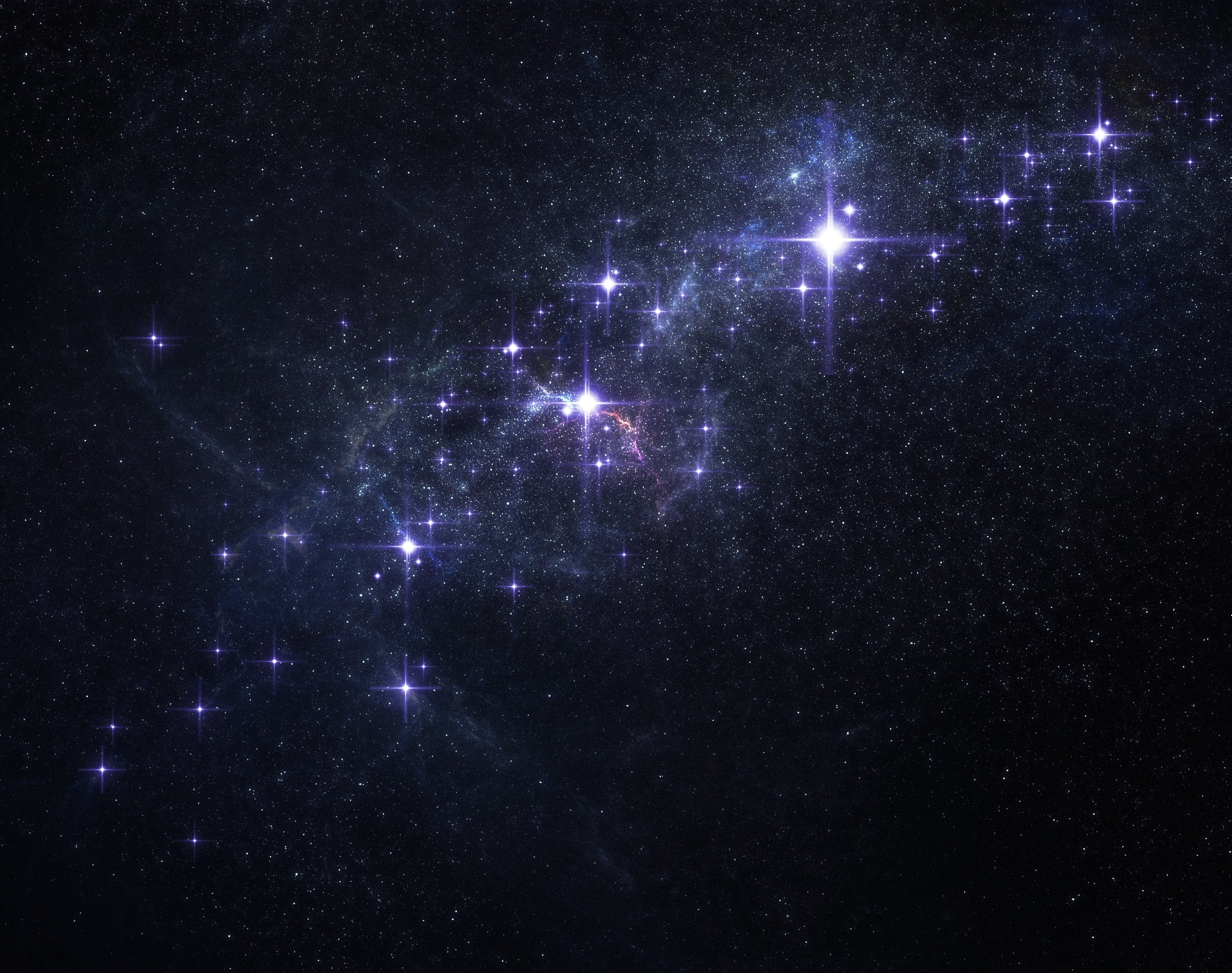  Clusters, 2K, nature, Star, outdoors, night, Space, black color, star - space, globular star cluster, blue, purple, astronomy, bright, no people, HD Wallpaper
