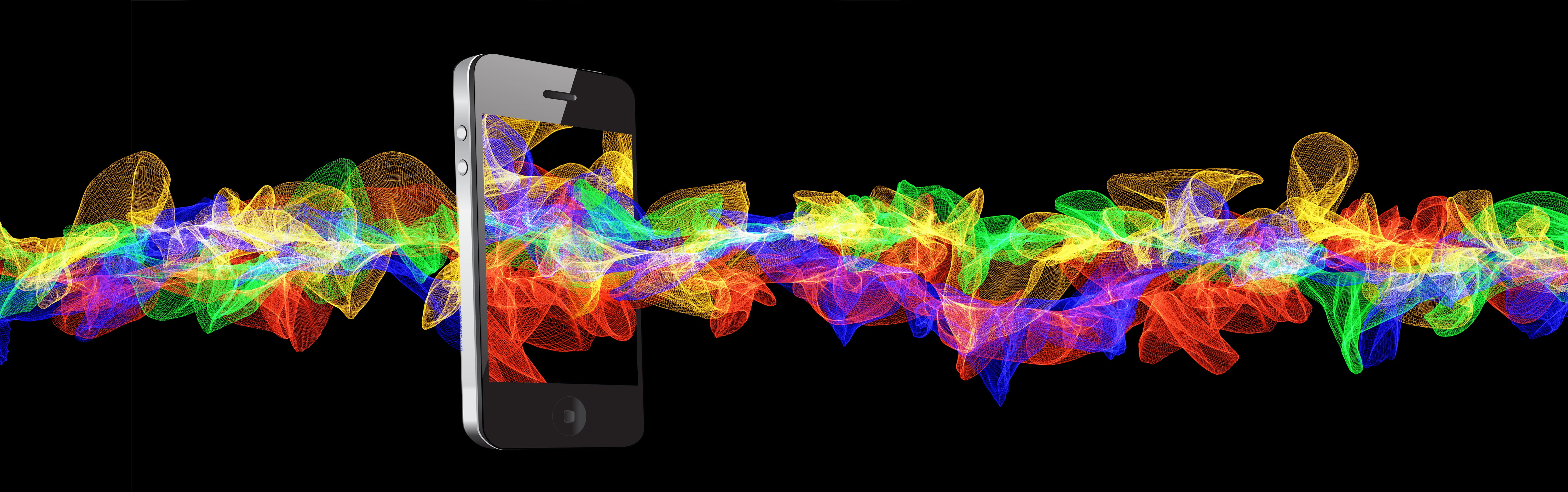 color, communication, pattern, wave, design, people, indoors, excitement, art, abstract, black, mobile phone, vibrant color, lights, multi colored, particles, HD Wallpaper