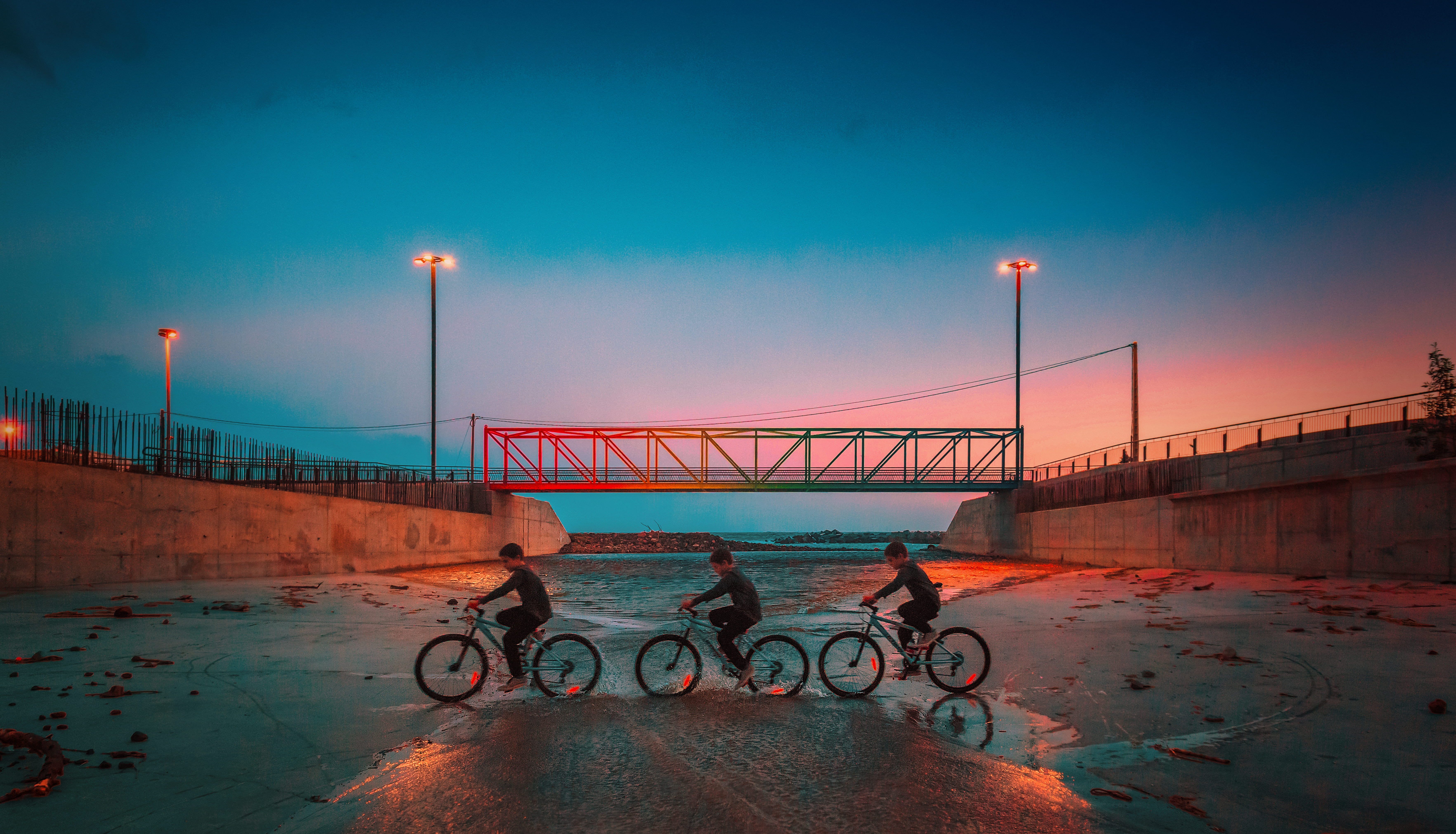 connection, river, nature, architecture, built structure, sand, play, person, bridge, bridge - man made structure, people, travel destinations, line, street, HD Wallpaper