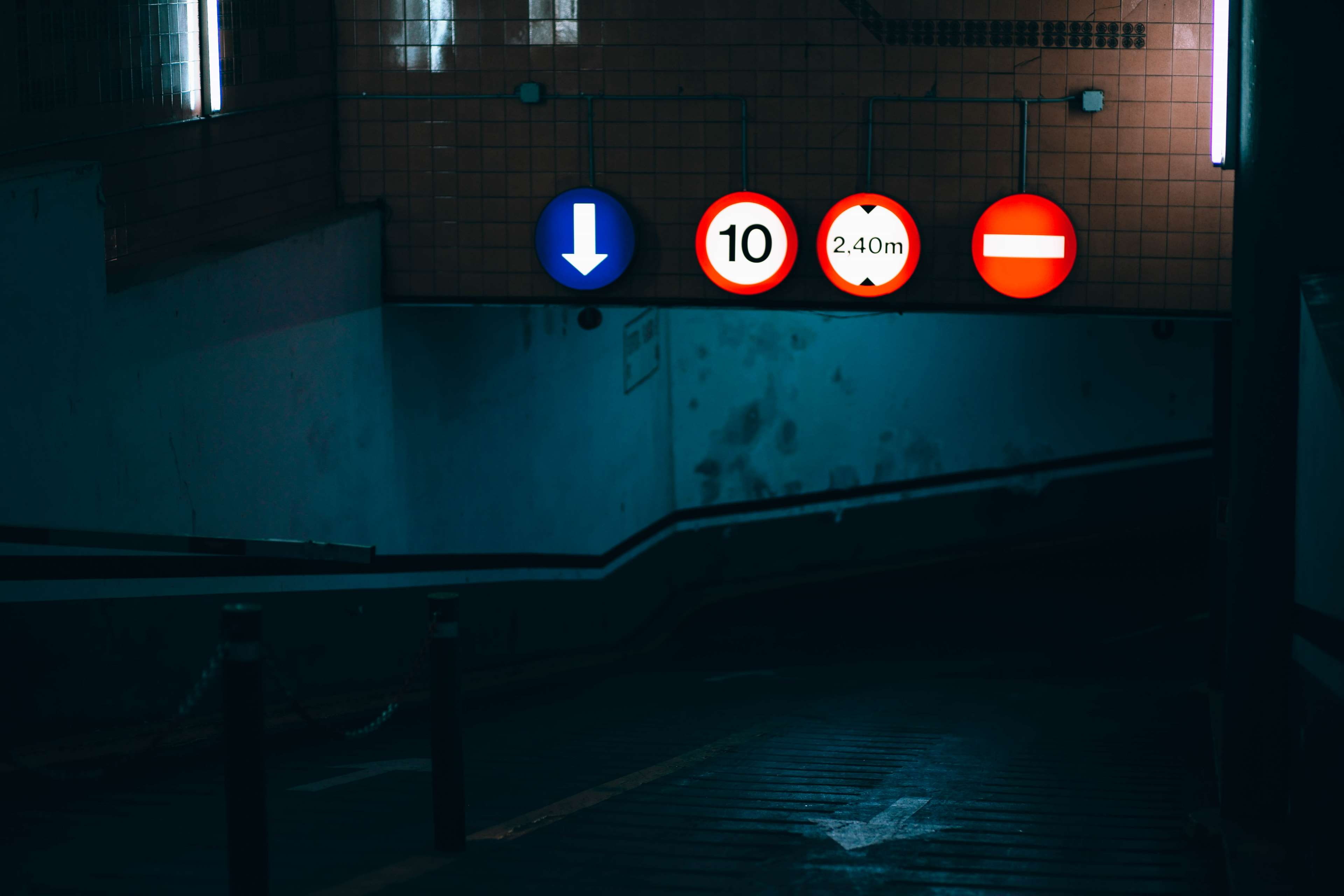 late, drive, information, warning sign, communication, interior, illuminated, road, outdoors, red, line, wall - building feature, mall, indoors, asphalt, HD Wallpaper