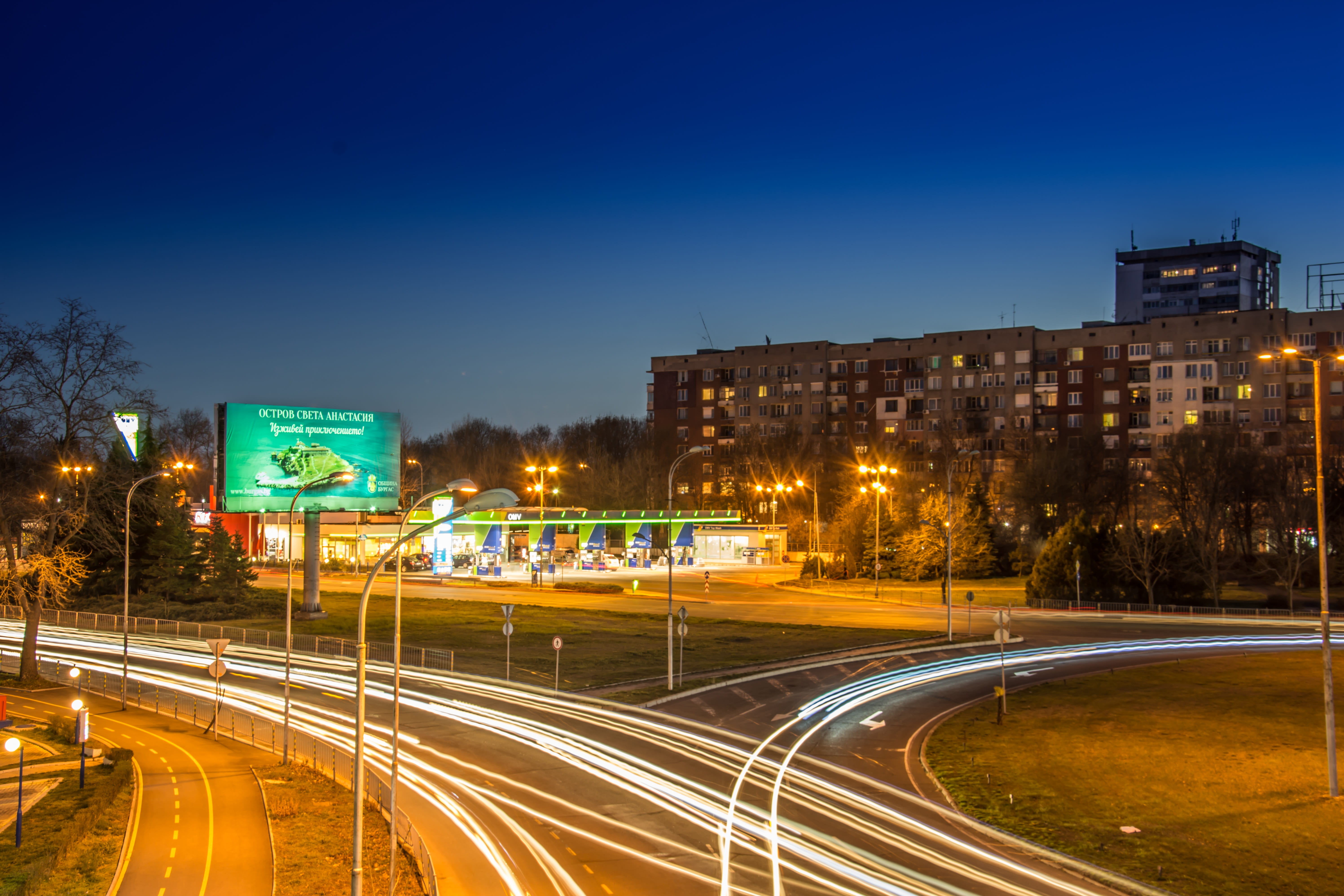 traffic, nature, outdoors, evening, highway, city, building exterior, built structure, architecture, business, long exposure, time-lapse, dusk, landscape, HD Wallpaper
