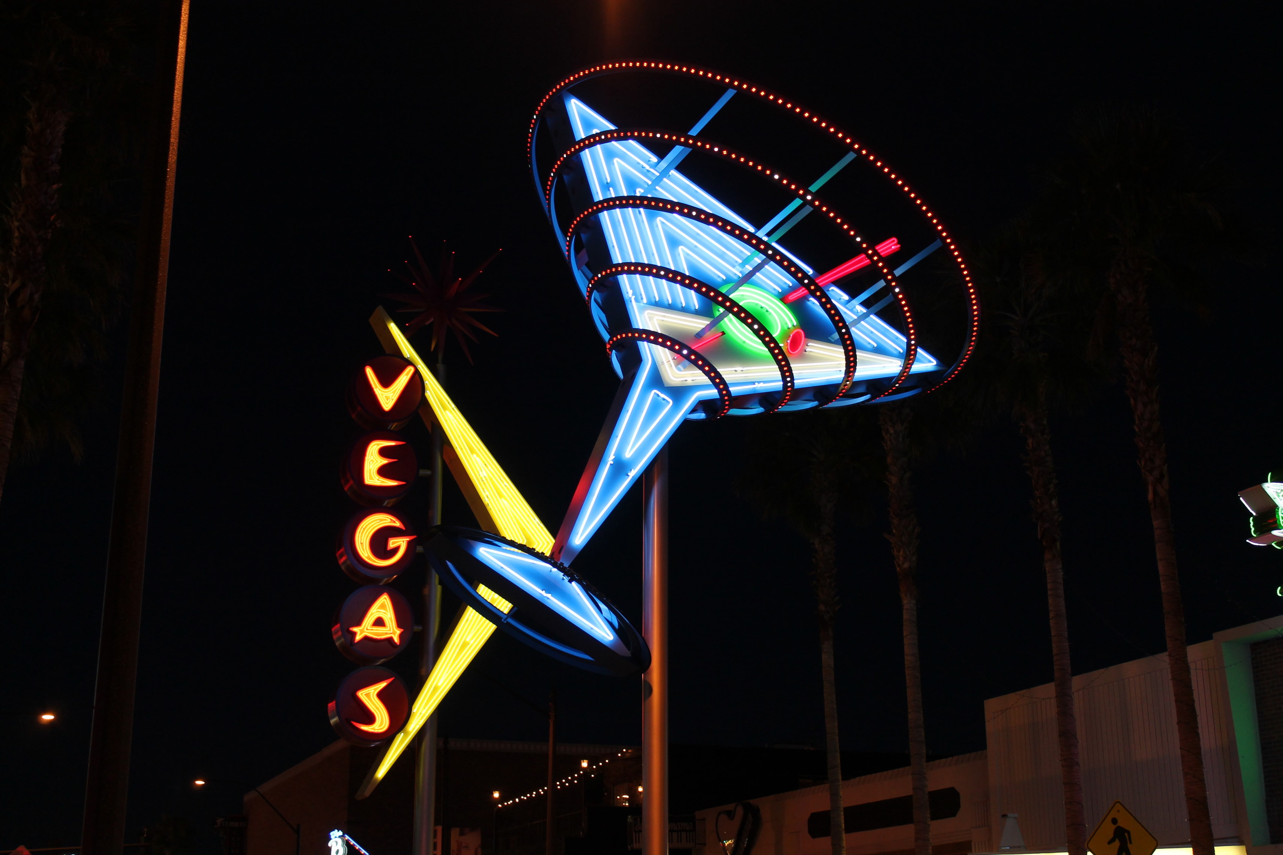 Las Vegas, 4K, night, neon, signs, cyan, HD Wallpaper