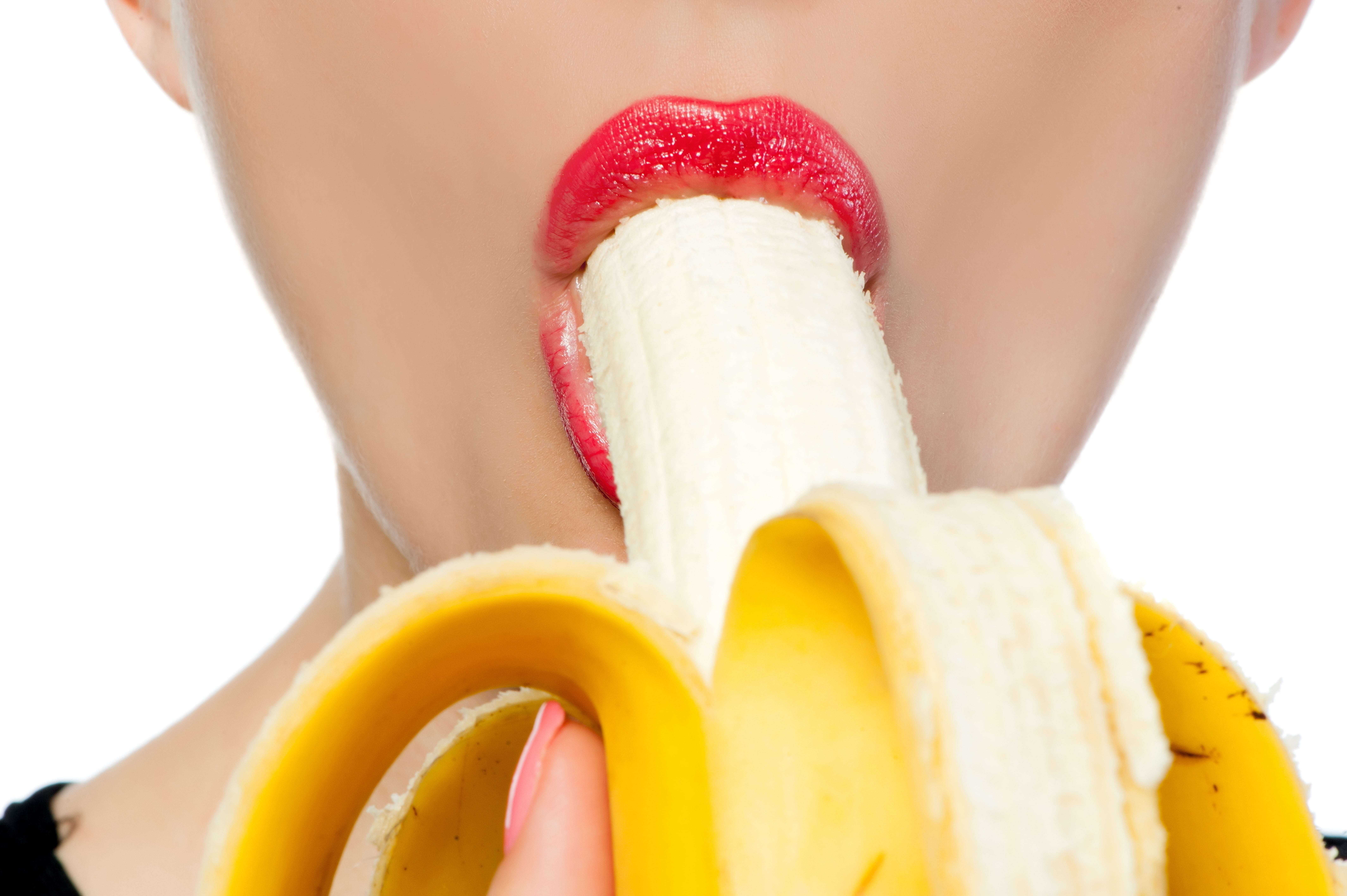 wellbeing, studio shot, yellow, 8K, beautiful woman, human lips, temptation, fruit, healthy lifestyle, healthy eating, adult, food and drink, women, close-up, HD Wallpaper