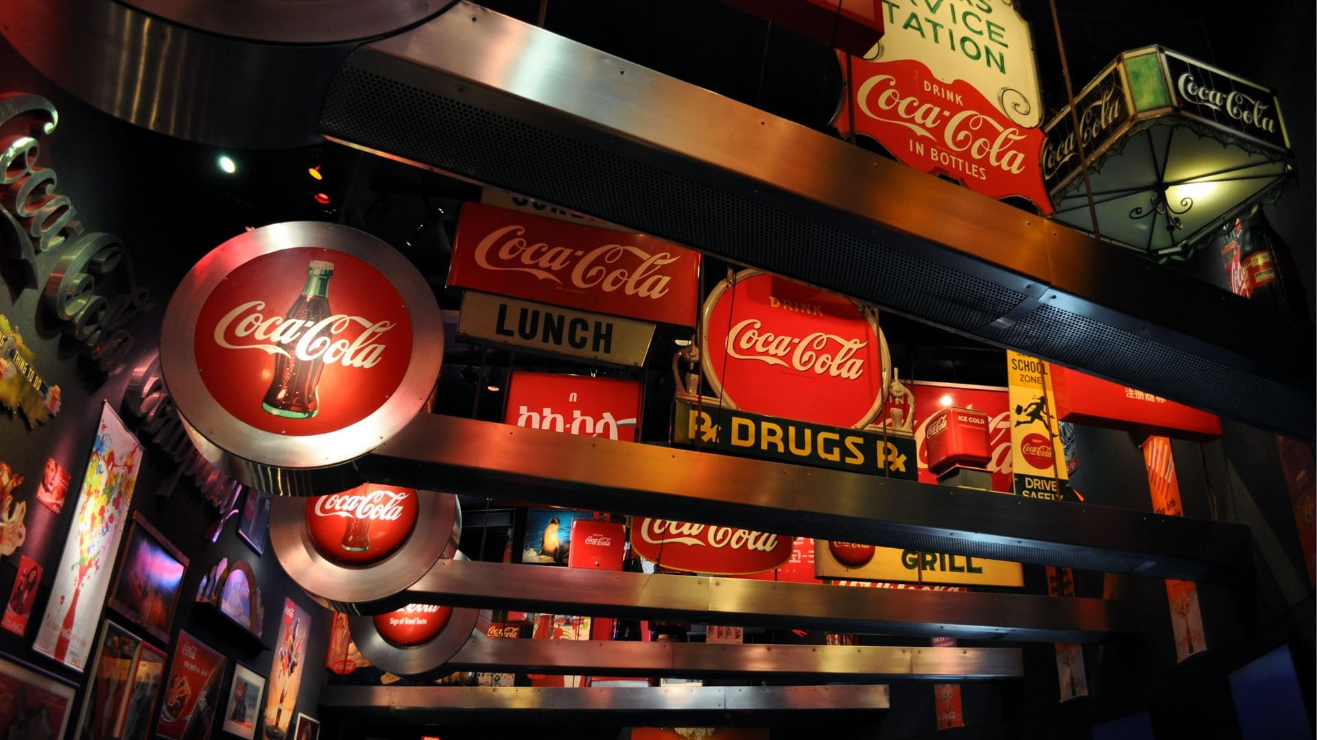 Coca-Cola, sign, logo, 1080P, HD Wallpaper