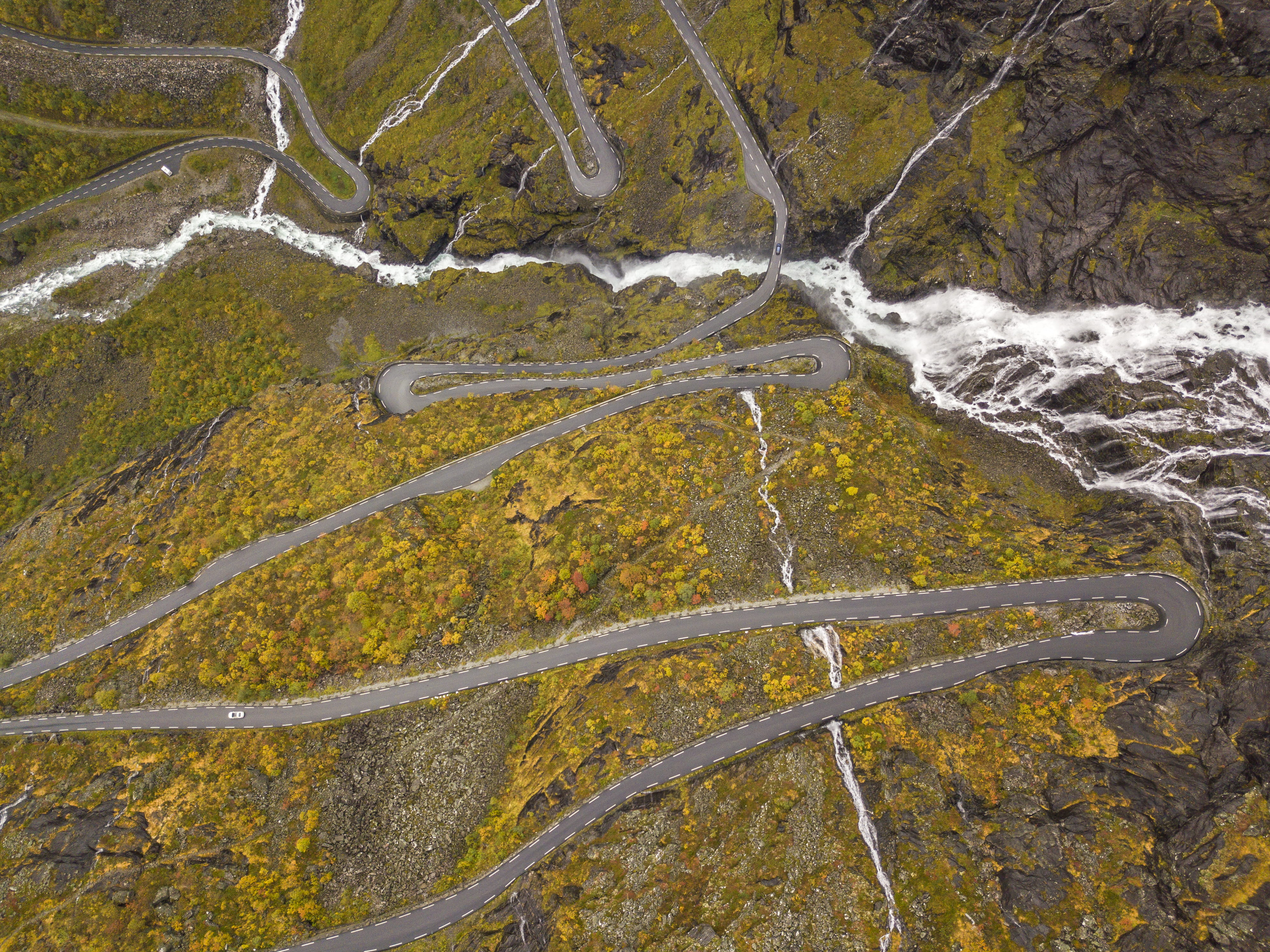 landscape, bend, river, curve, backgrounds, aerial view, outdoors, looking down, zig, mavic, forst, drone view, view, rock - Object, tree, forest, wterfall, HD Wallpaper