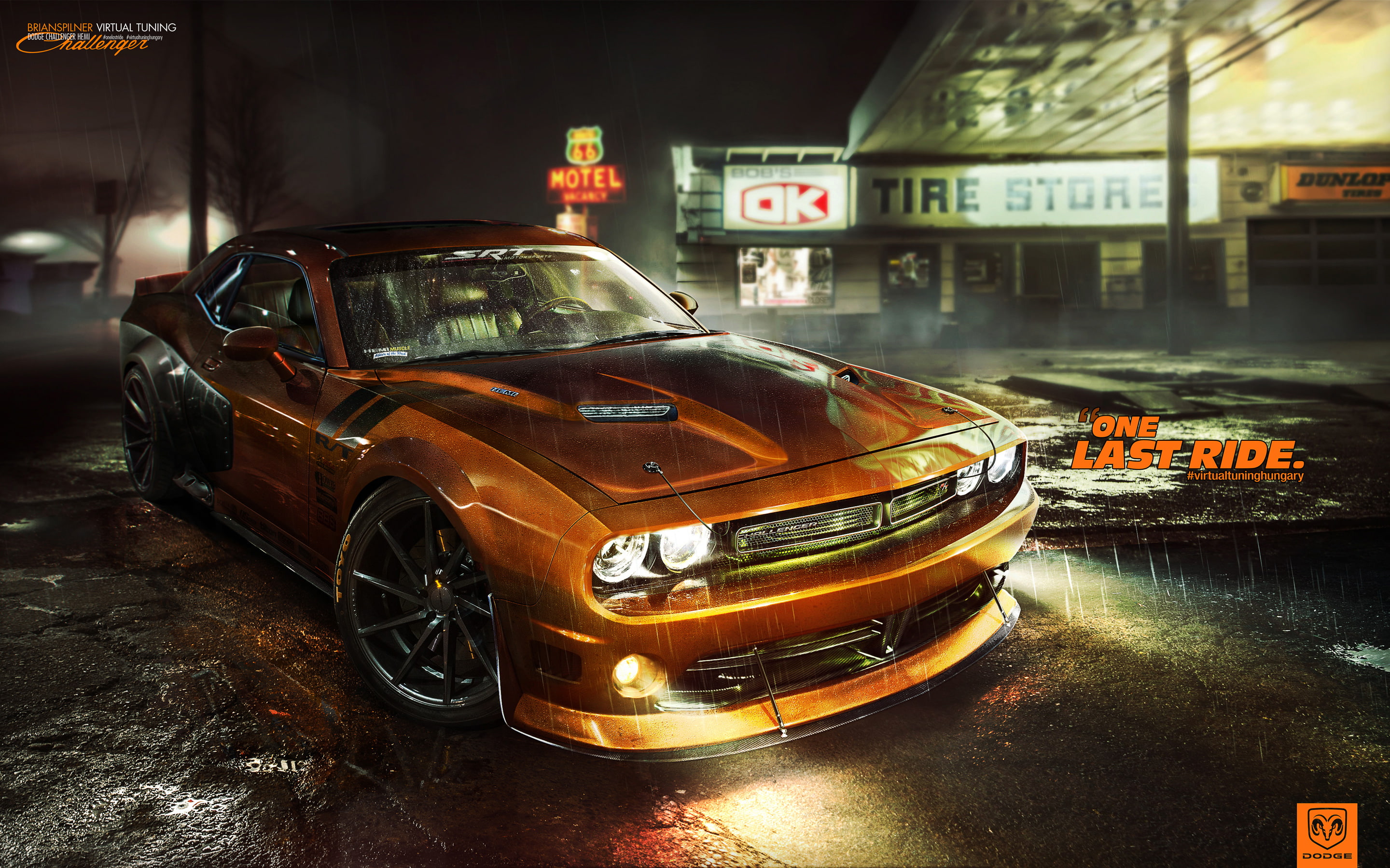 transportation, night, Challenger, Dodge, travel, street, architecture, city, travel destinations, road, mode of transportation, rt, land vehicle, building exterior, HD Wallpaper