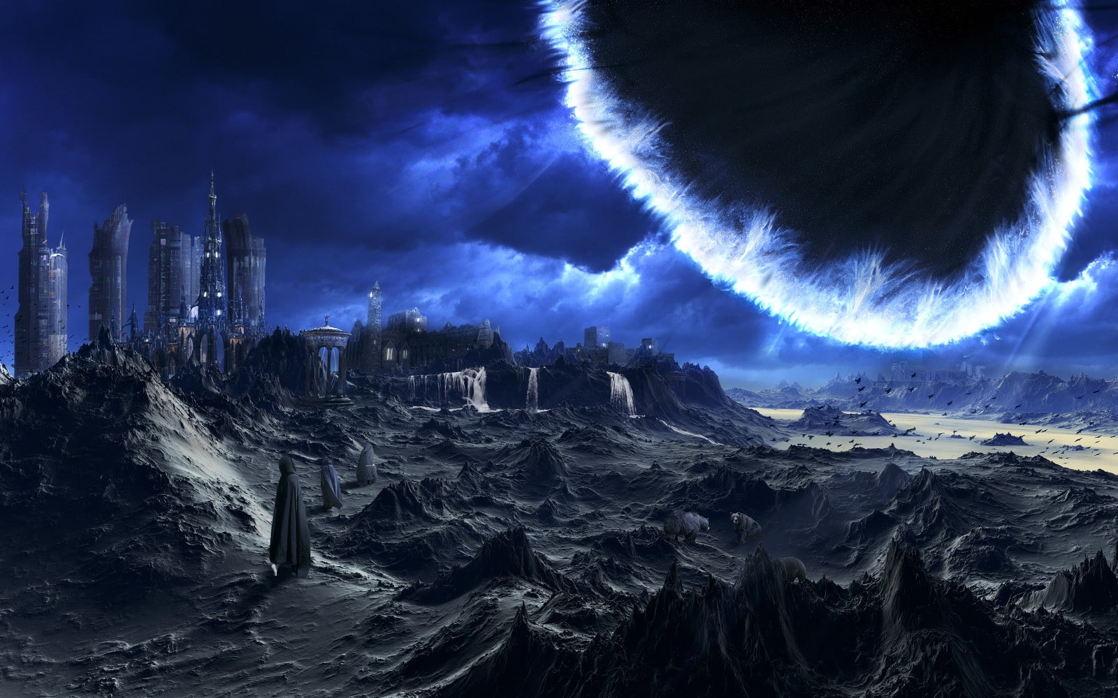 fantasy art, CGI, apocalyptic, 720P, black holes, HD Wallpaper