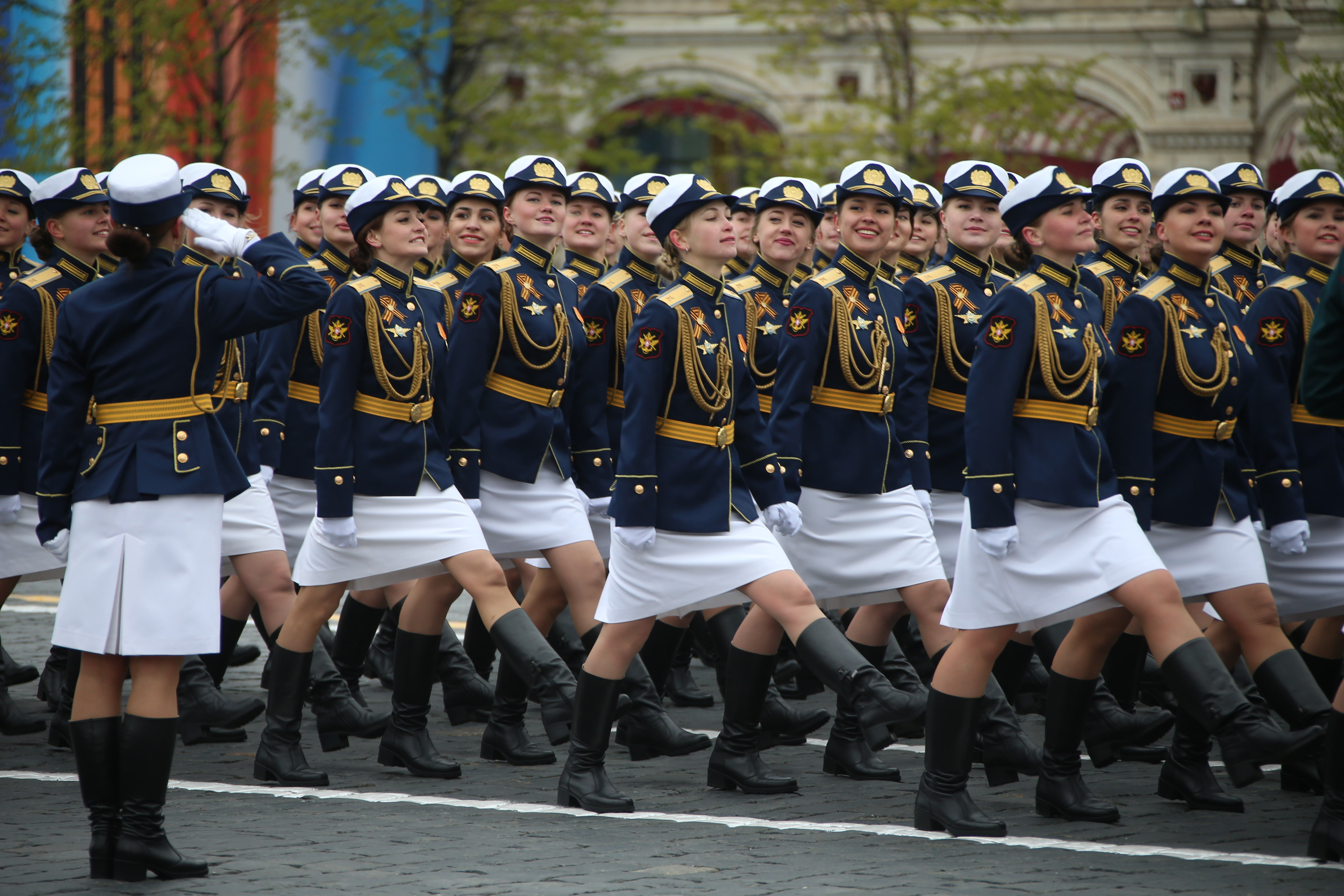 5K, holiday, cadets, parade, March, girls, red square, May 9, victory day, HD Wallpaper