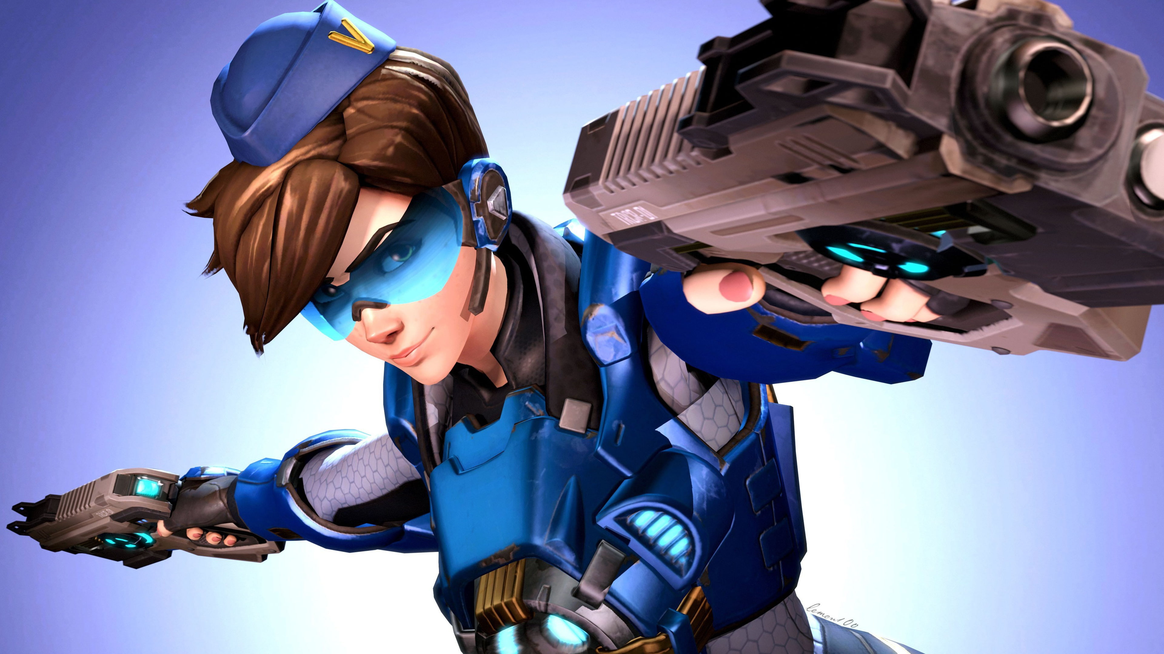 Tracer, nature, security, helmet, 4K, young men, Overwatch, day, k, people, obscured face, two people, headwear, clothing, sky, technology, protection, HD Wallpaper