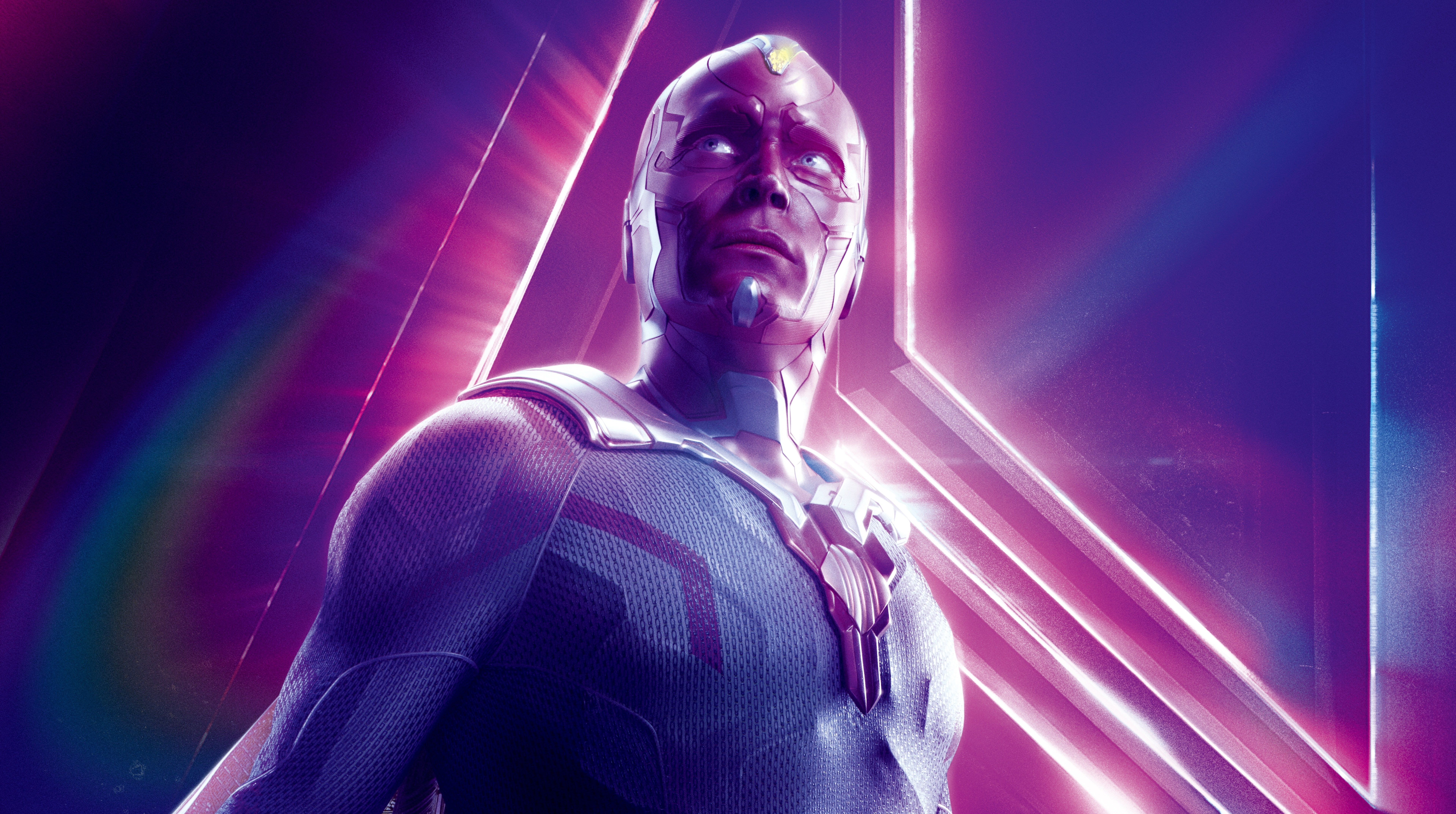 muscular build, laser, stadium, The Avengers, InfinityWar, human body part, men, effort, multi colored, Fantasy, PaulBettany, purple, professional sport, HD Wallpaper