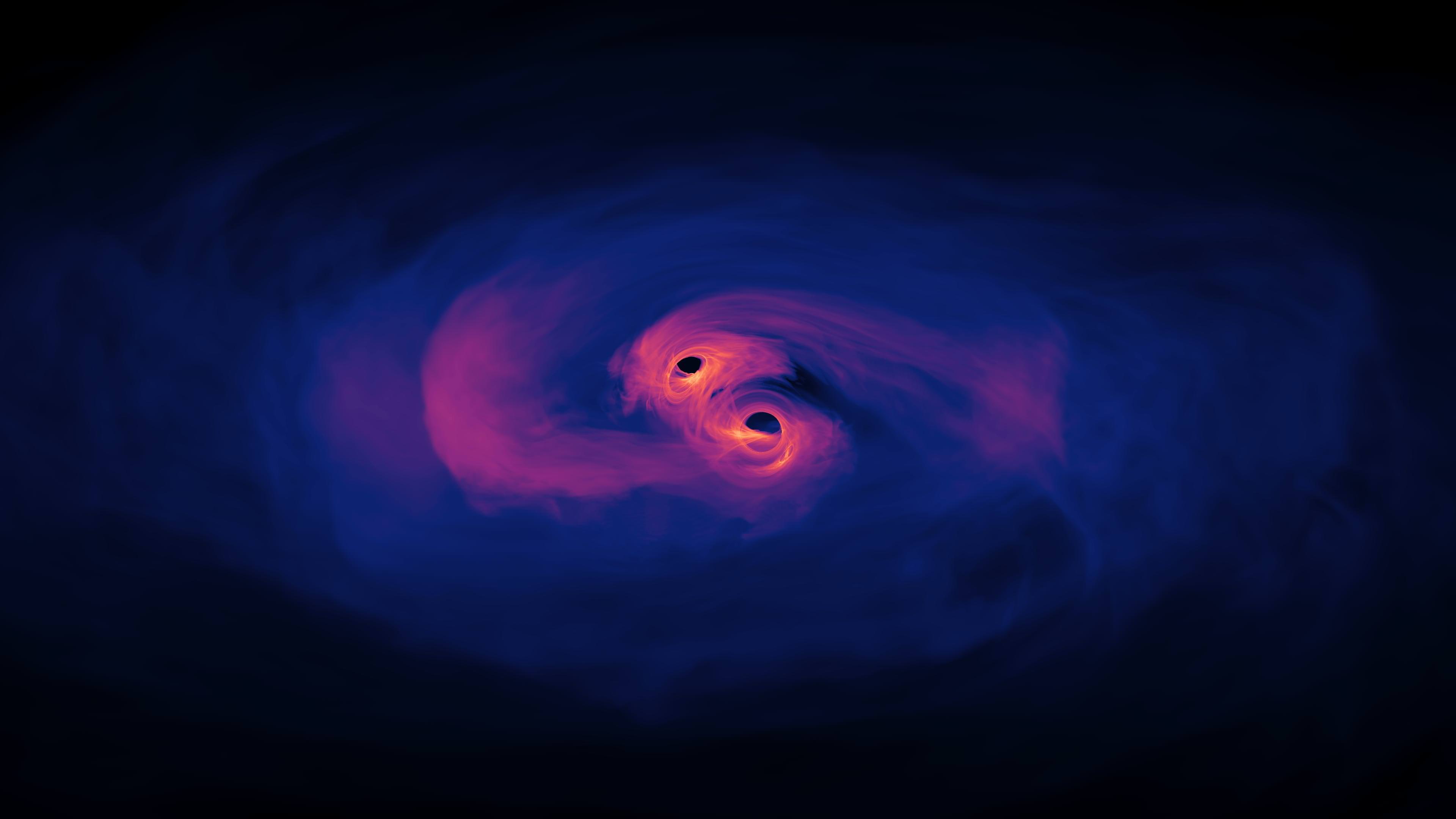 indoors, blackhole, environment, space, no people, marine, red, binary, blue, nature, night, sky, close-up, system, black background, 4K, mystery, heat - temperature, HD Wallpaper
