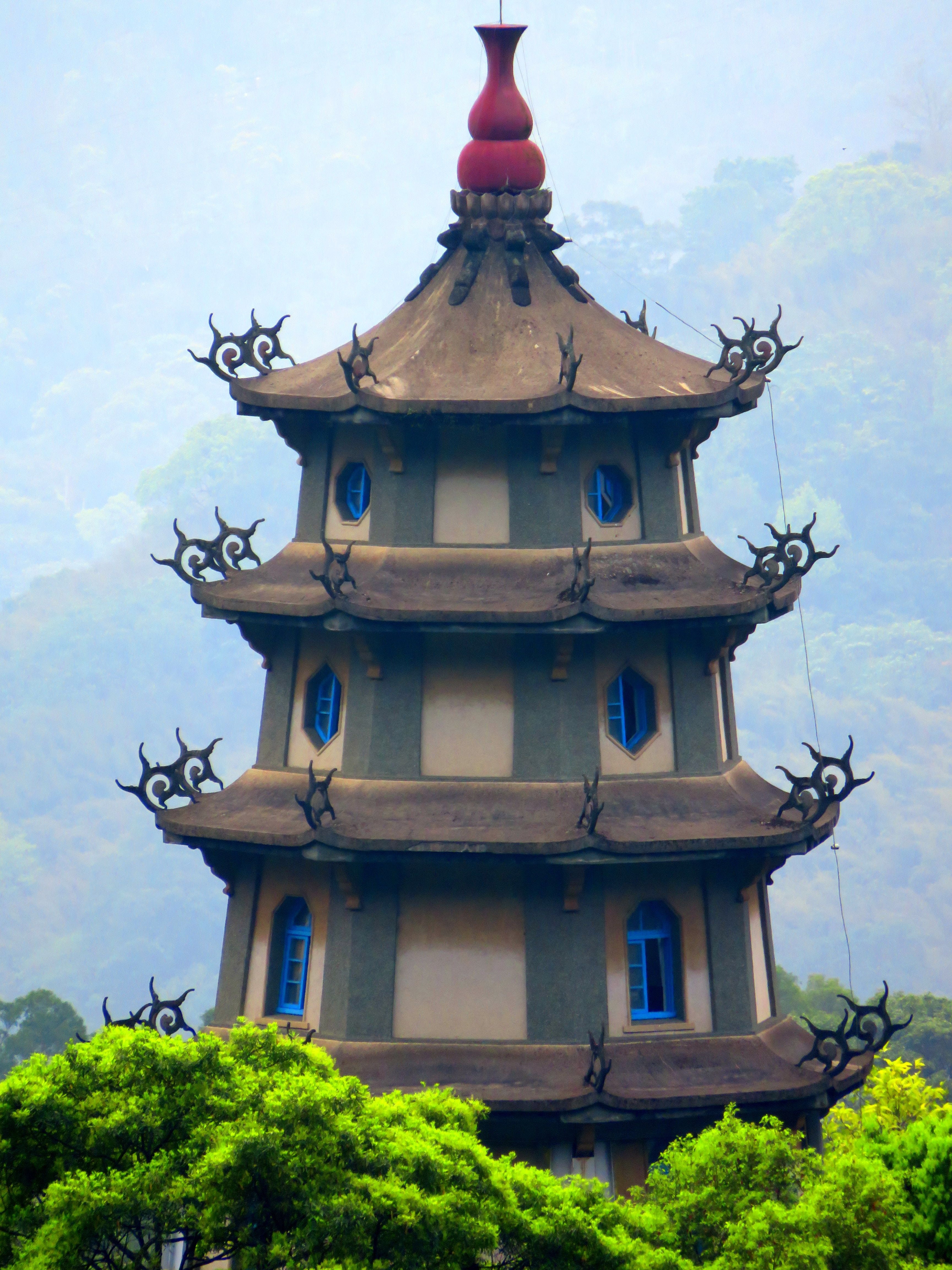 low angle view, shrine, day, travel destinations, spirituality, built structure, outdoors, nature, sky, taoism, plant, growth, place of worship, building exterior, Phone HD Wallpaper
