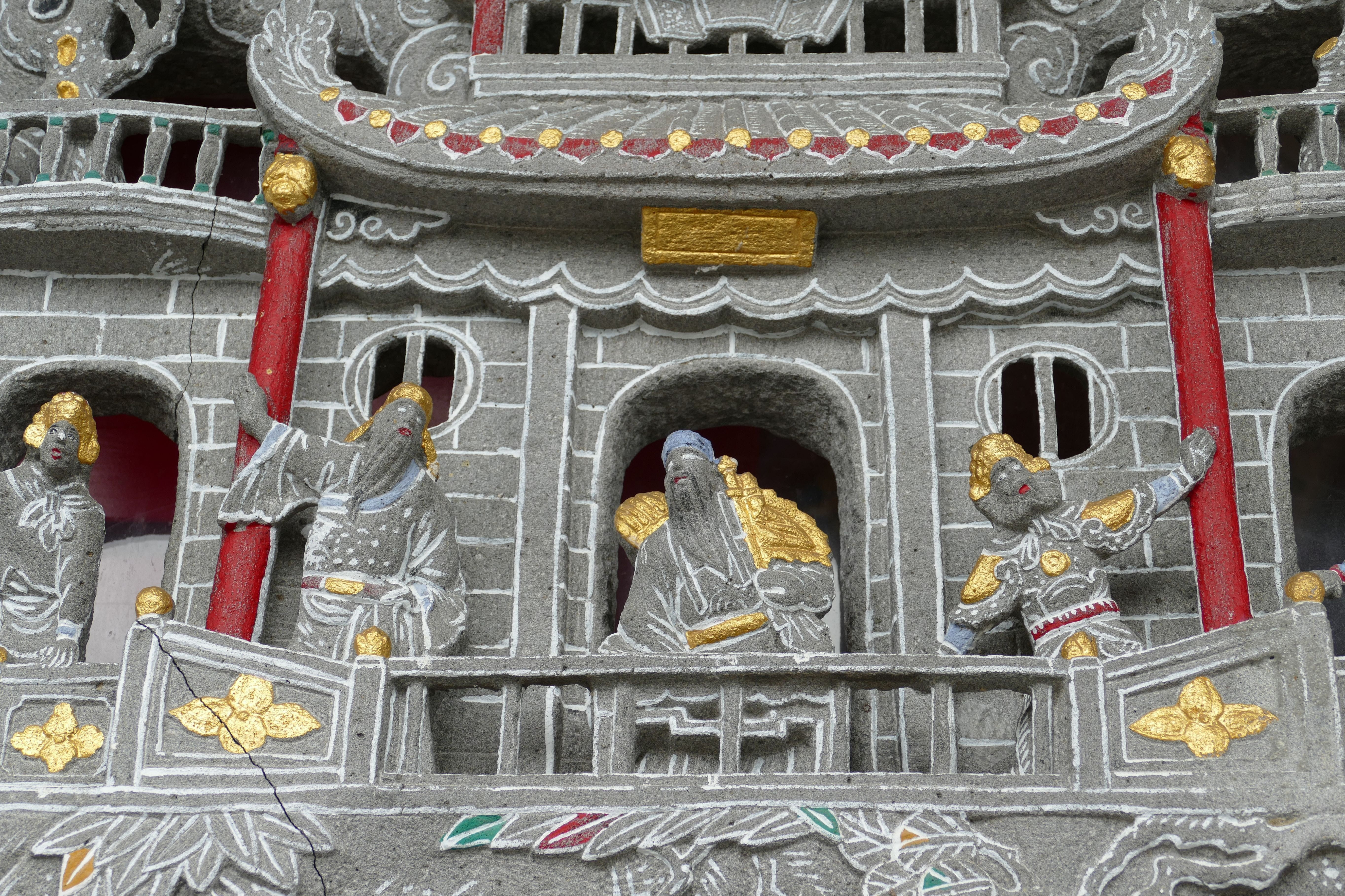 temple, 5K, architecture, shrine, religion, taoism, figure, sculpture, belief, creativity, building exterior, human representation, ornate, built structure, HD Wallpaper