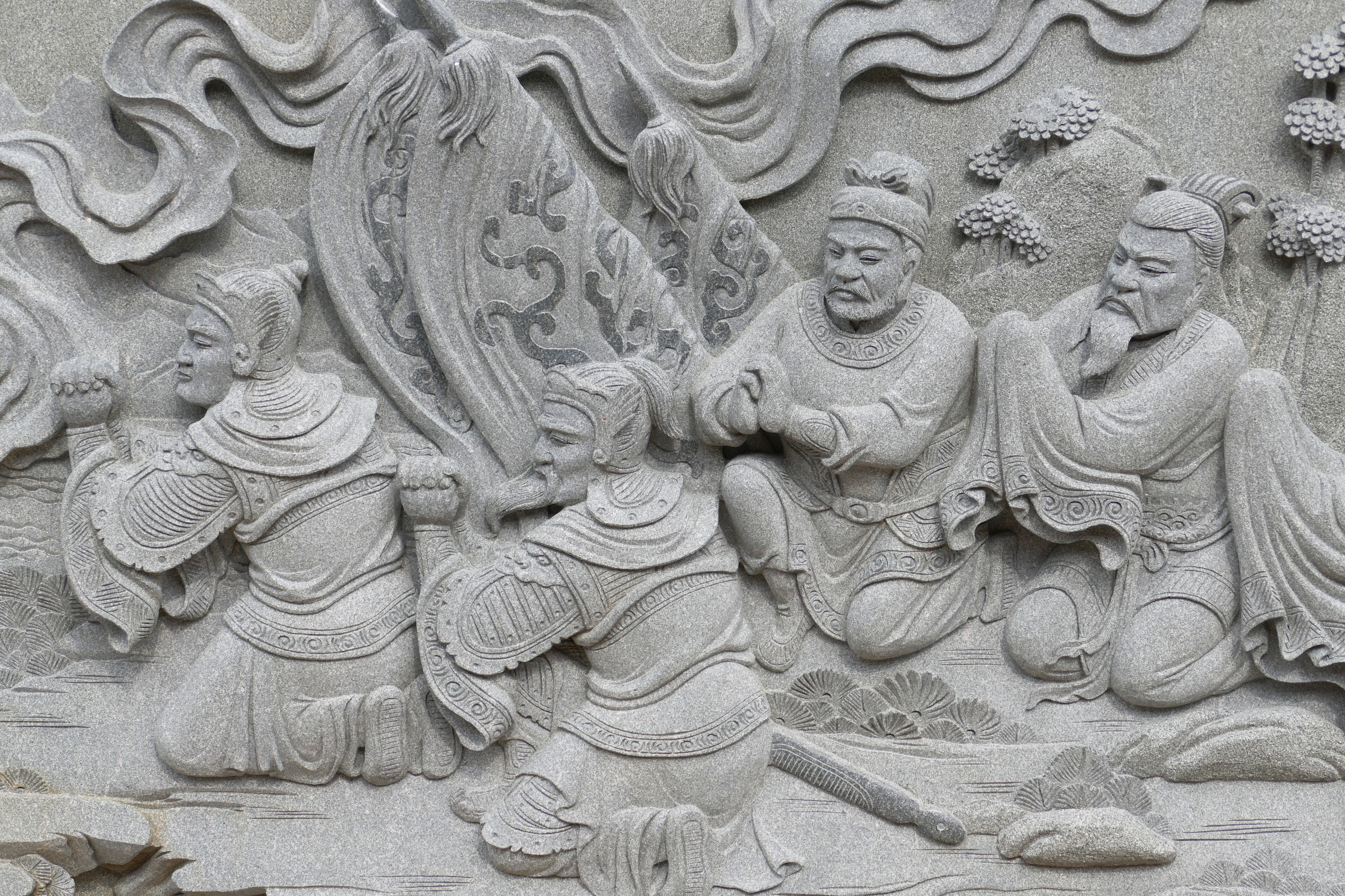 relief, gods, representation, carving, china, full frame, stone, musician, craft, human representation, statue, wall - building feature, outdoors, 5K, HD Wallpaper