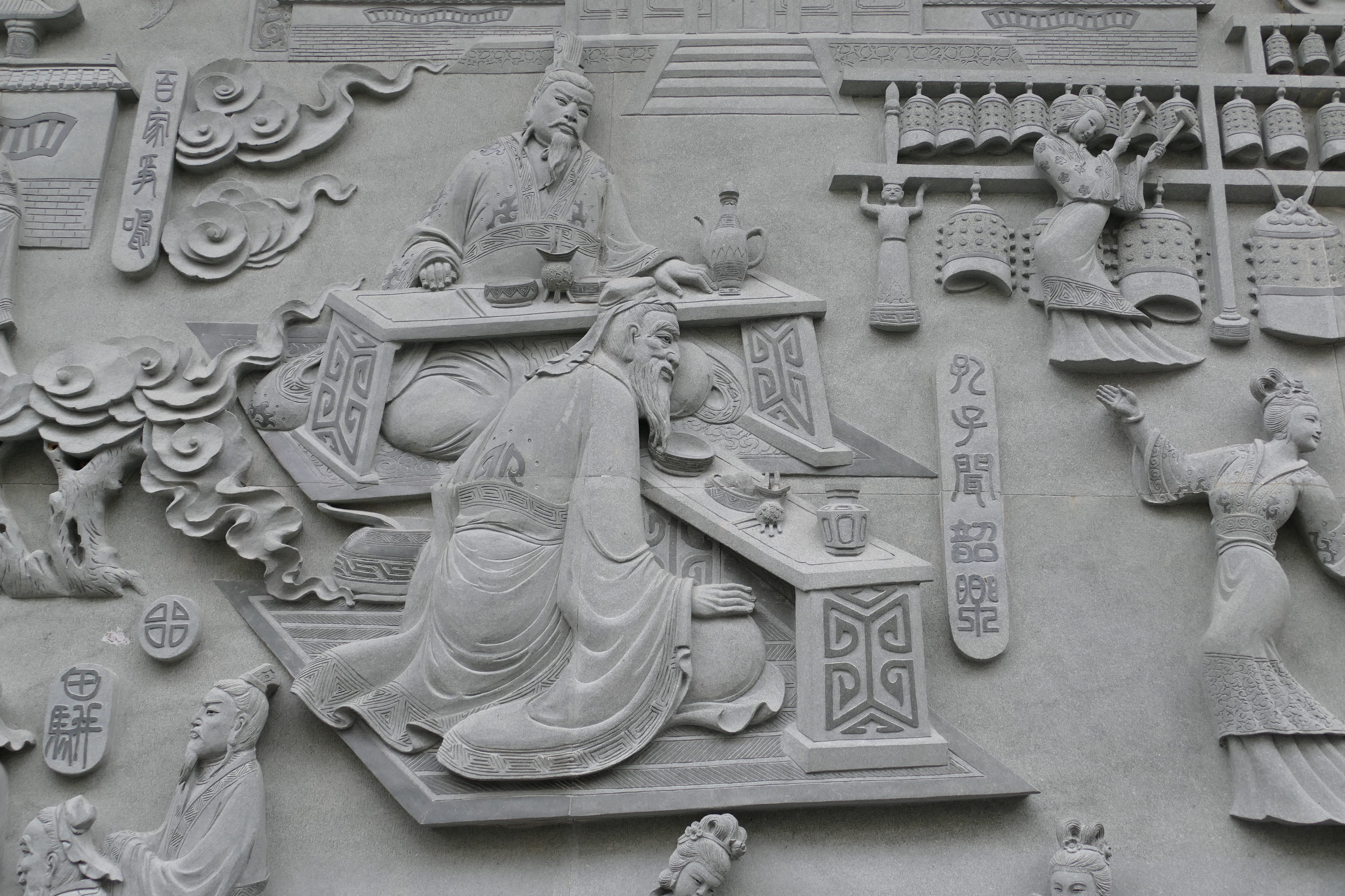 Buddhism, Relief, musician, craft, China, creativity, building exterior, stone, temple, the past, building, pattern, architecture, taoism, full frame, carving, HD Wallpaper