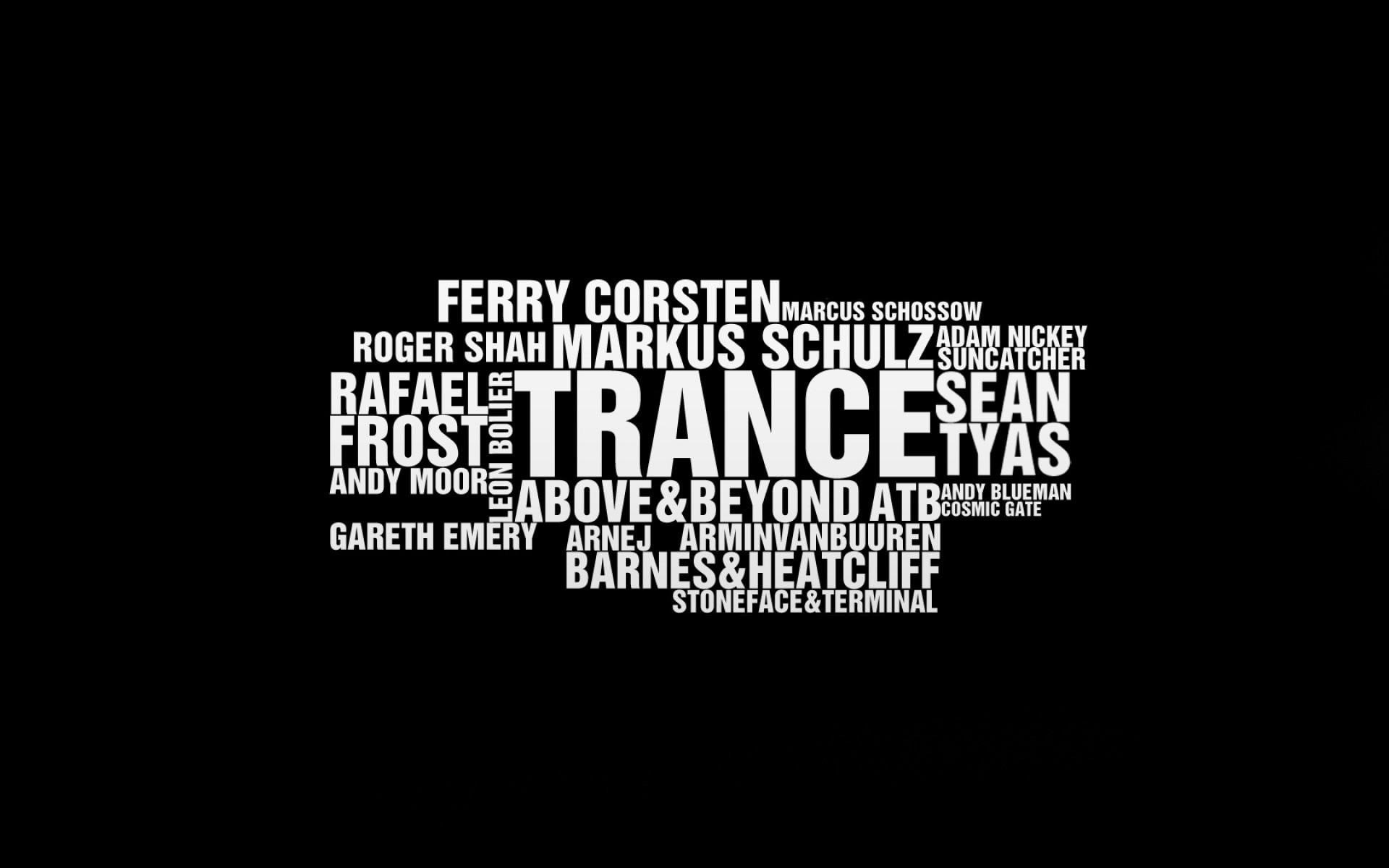 corsten, typography, 1080P, van, text, ferry, music, buuren, gate, cosmic, armin, wordcloud, trance, HD Wallpaper
