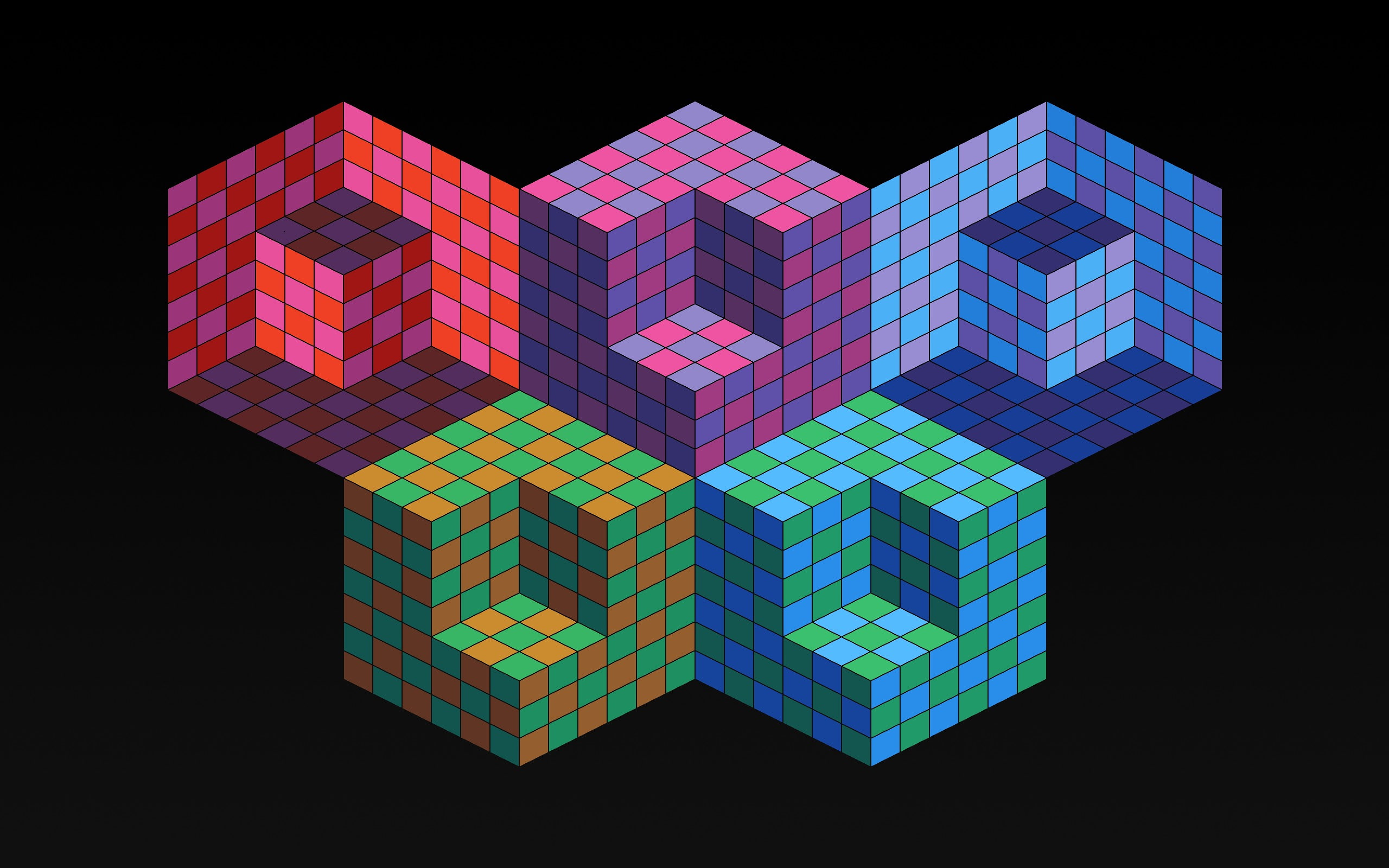 2K, Olympics, cube, rhombus, color, the volume, HD Wallpaper
