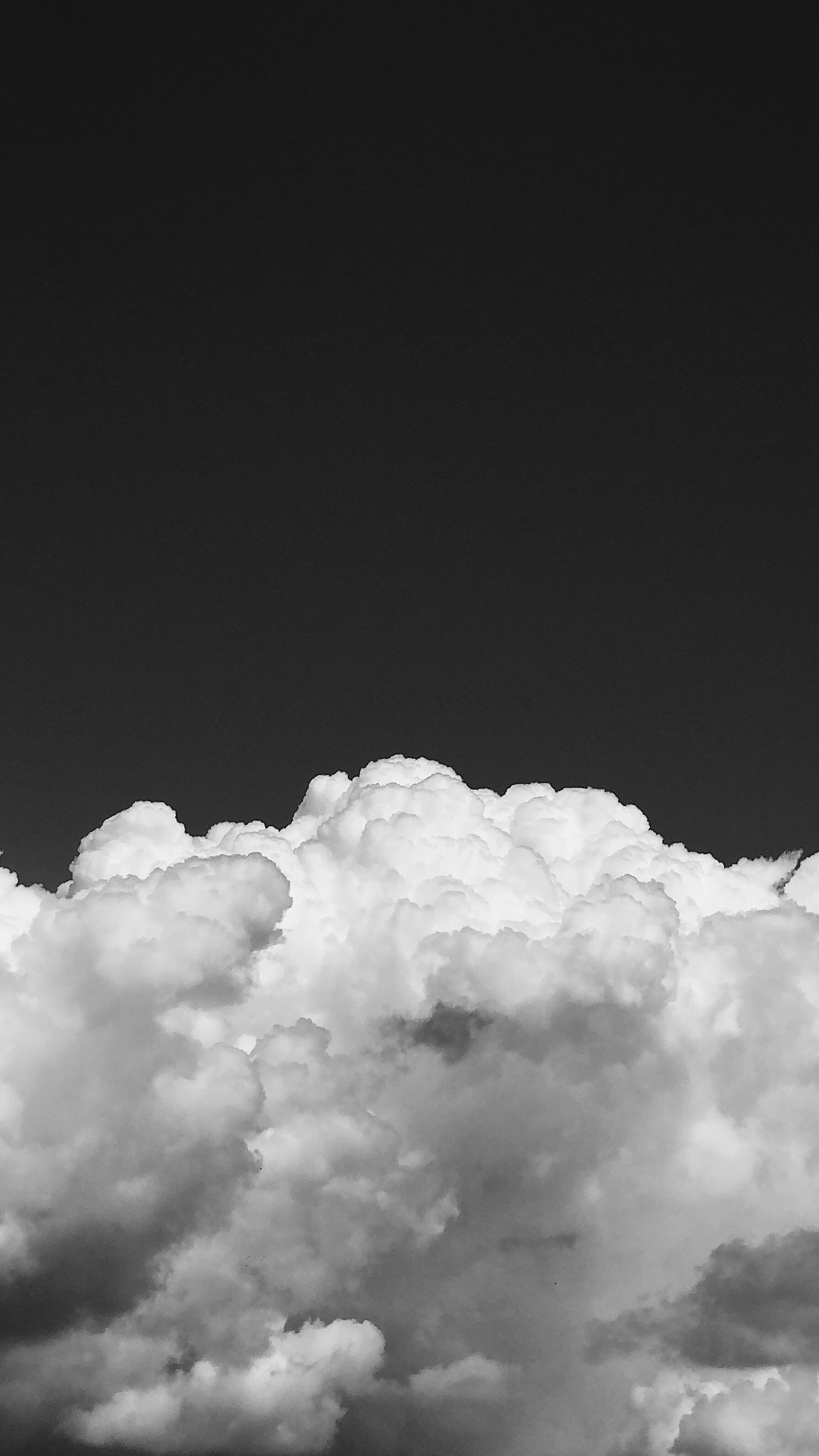backgrounds, copy space, 4K, low angle view, tranquility, white cloud, idyllic, high contrast, white color, monochrome, sky, weather, minimal, cloud, beauty in nature, Phone HD Wallpaper