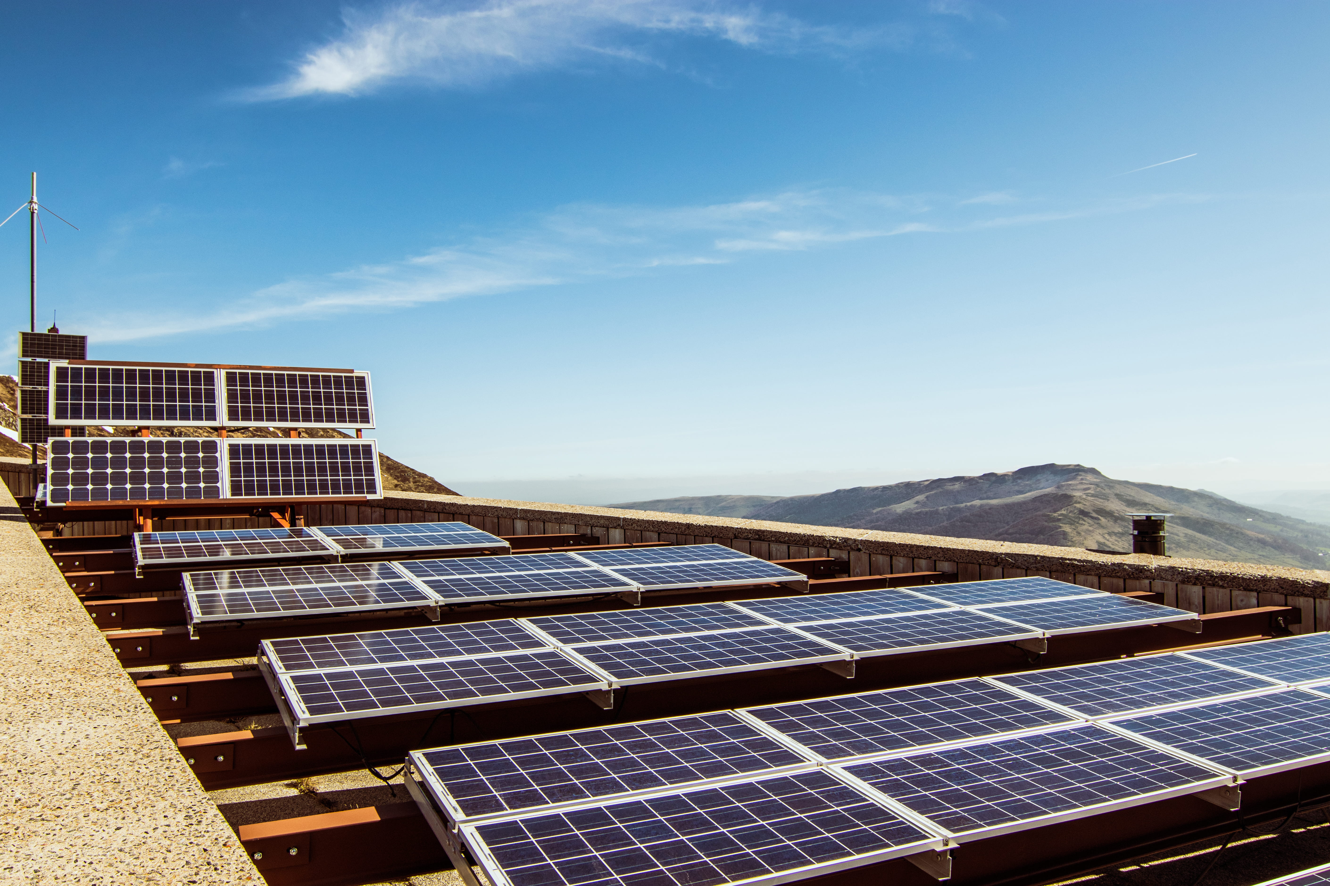sun, day, green electricity, stopwatch, technology, sunlight, alternative energy, solar equipment, solar panel, fuel and power generation, blue, renewable energy, HD Wallpaper