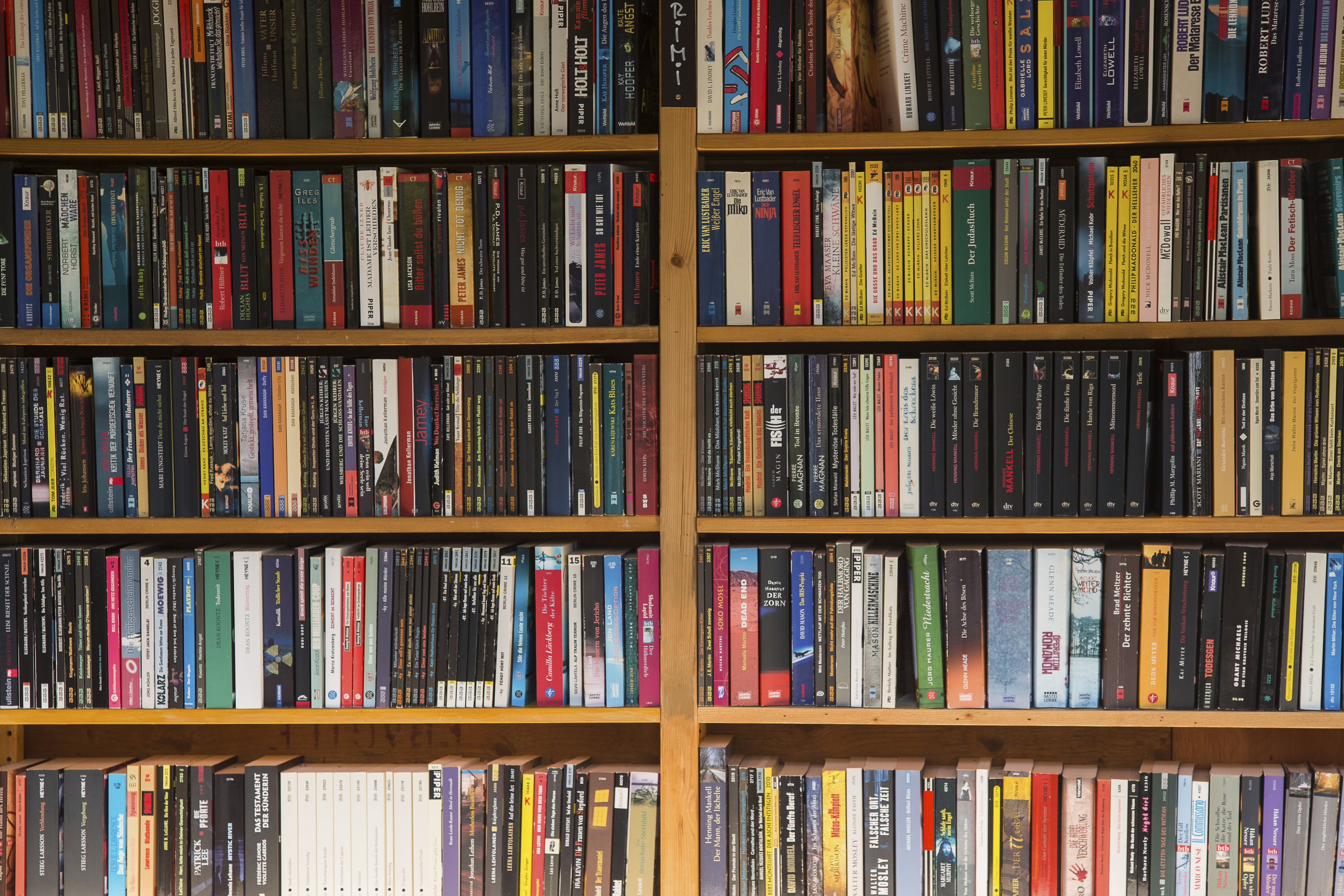 no people, still life, paperback, bookshelf, read, lot, 5K, full frame, arrangement, shelf, choice, multi colored, books, indoors, in a row, used books, HD Wallpaper