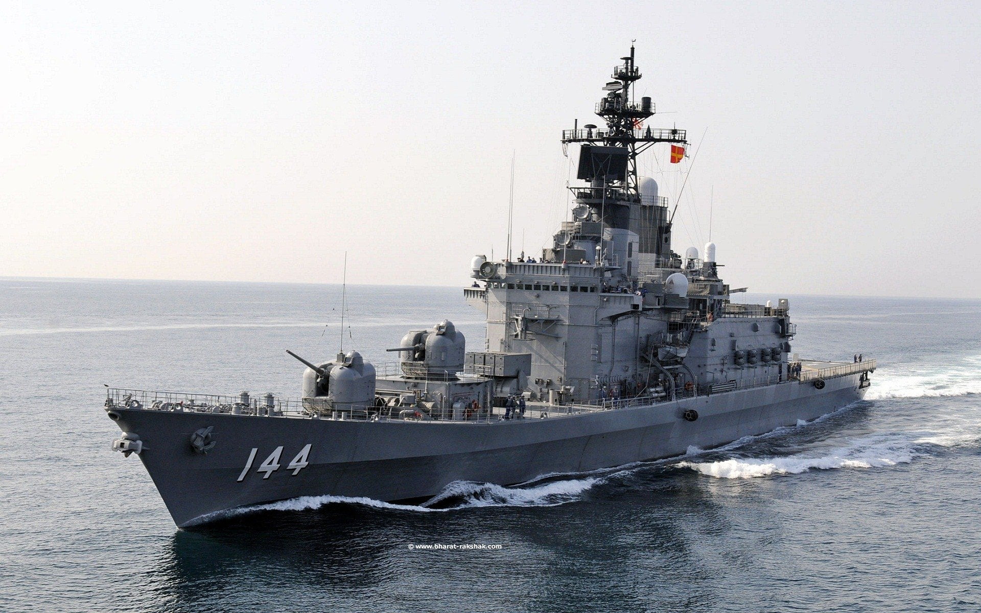 transportation, horizon over water, water, outdoors, 1080P, day, business, aggression, mode of transportation, JS Kurama (DDH-144), ship, Japanese Navy, HD Wallpaper