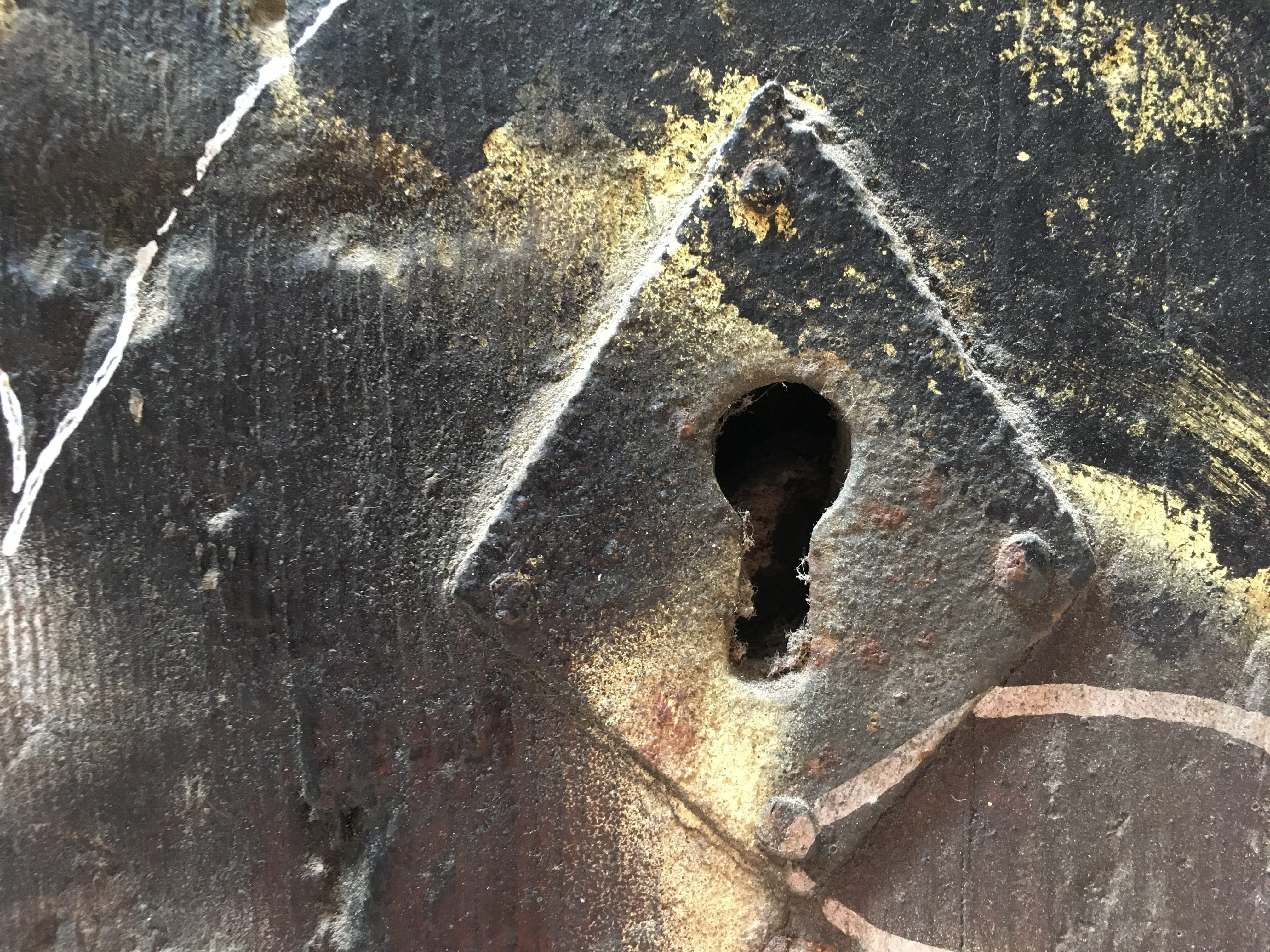 no people, steel, concrete, rough, backgrounds, metal, macro, decline, outdoors, architecture, Keyhole, full frame, iron - Metal, wall - building feature, HD Wallpaper
