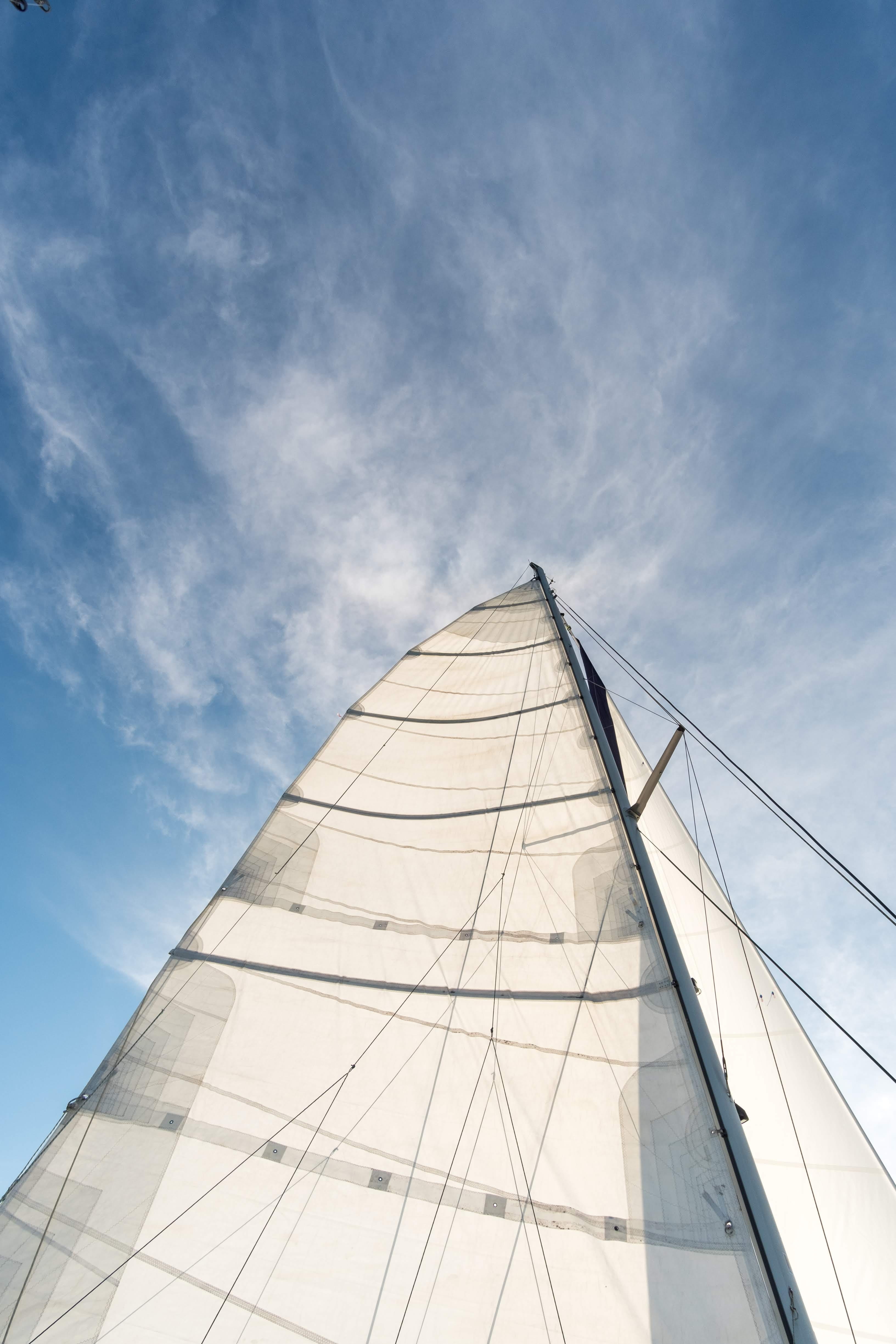belize, 4K, travel, yacht, nature, catamaran, office building exterior, sailing, sky, low angle view, tall - high, blue, mast, steel, built structure, Phone HD Wallpaper