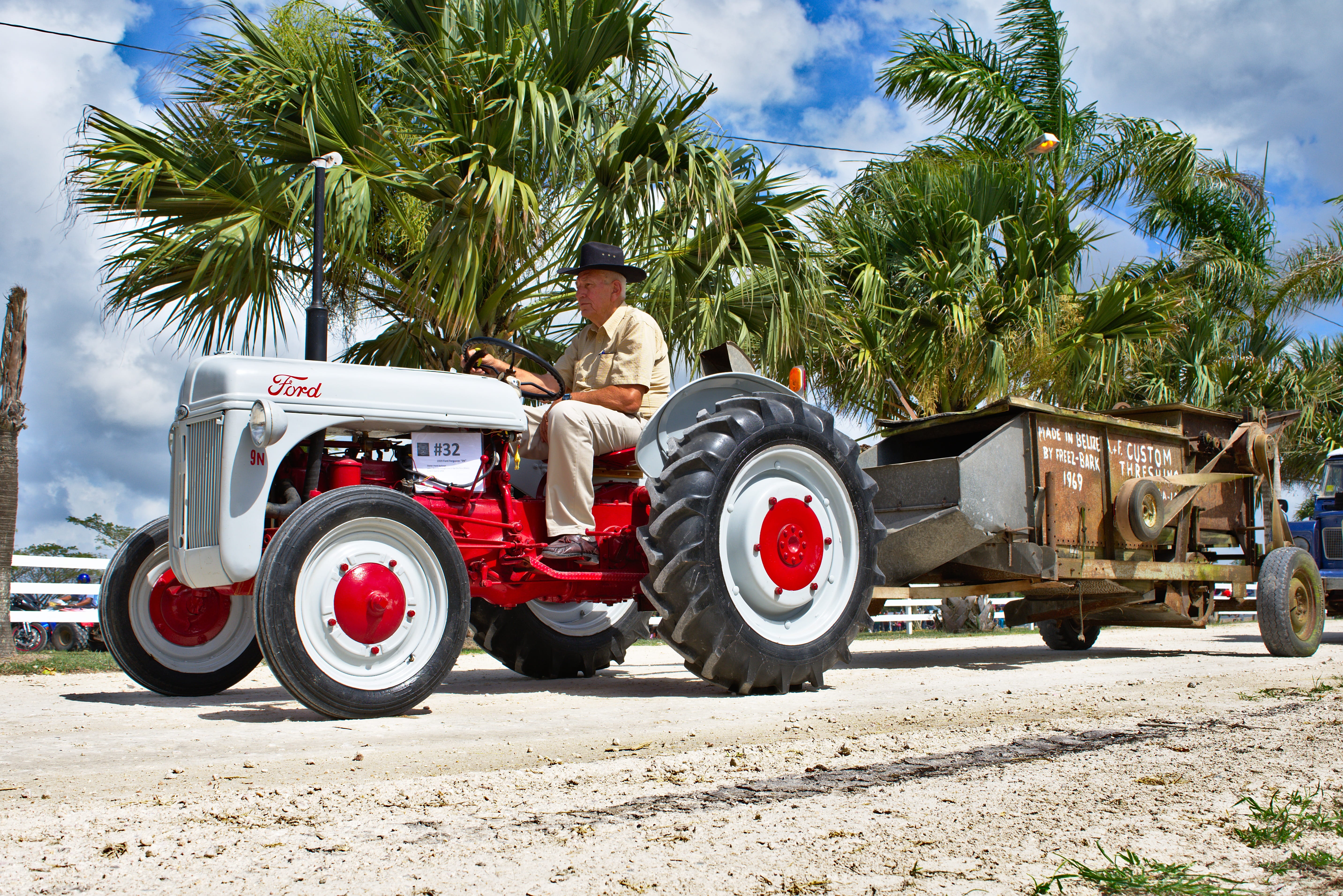 equipment, motor vehicle, agriculture, travel, farmer, industry, machinery, belize, tree, outdoors, cloud - sky, rural, spanish lookout, machine, road, HD Wallpaper