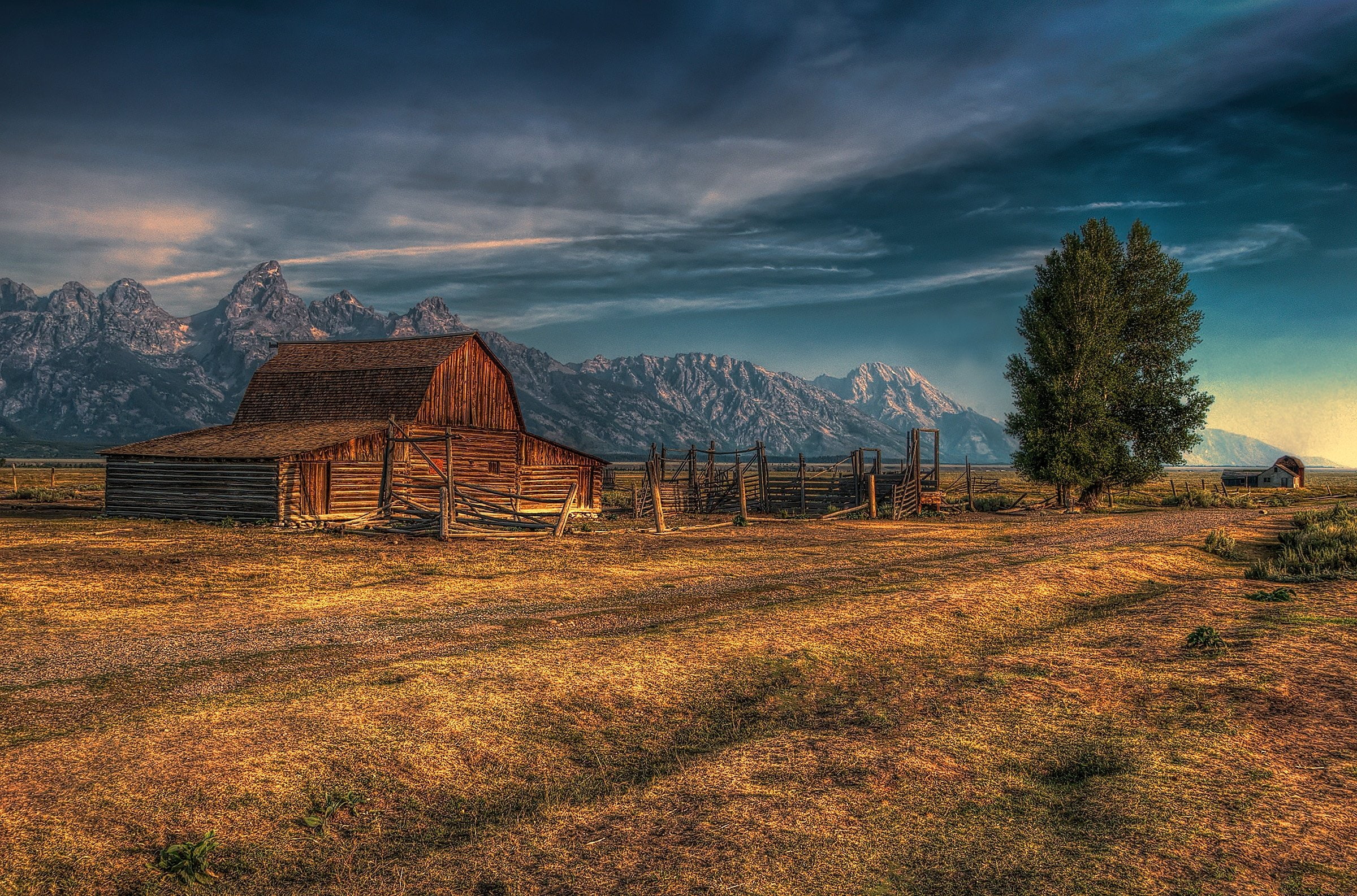row, rustic, grand, jackson, autumn, usa, mountains, national, park, wyoming, 1080P, hole, teton, farm, mormon, barm, HD Wallpaper