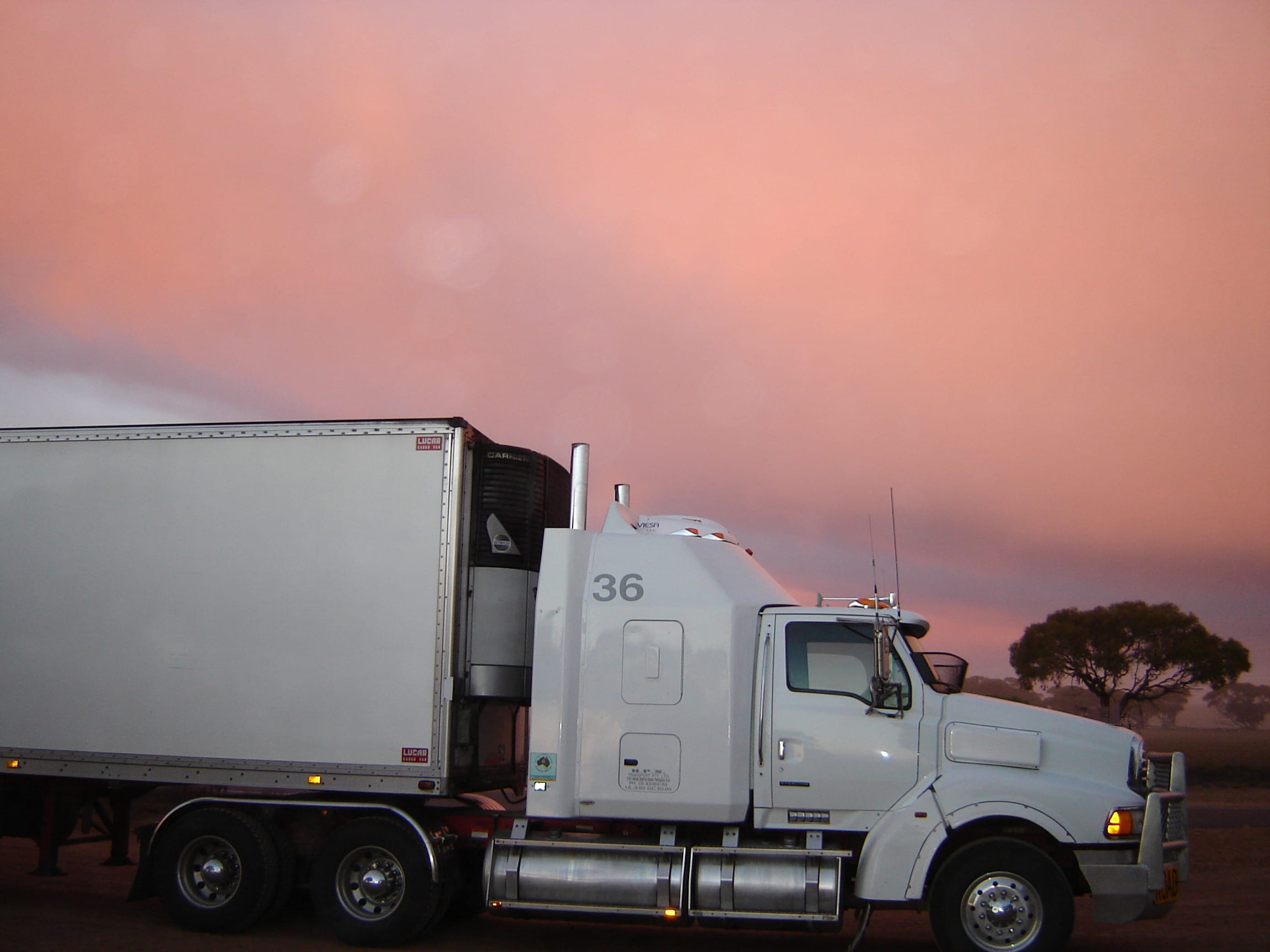 cloud - sky, Truck, trailer, car, sky, Cargo, industry, motor vehicle, sunset, auto, motor, Lorry, vehicle, business, traffic, delivery, land vehicle, dusk, HD Wallpaper