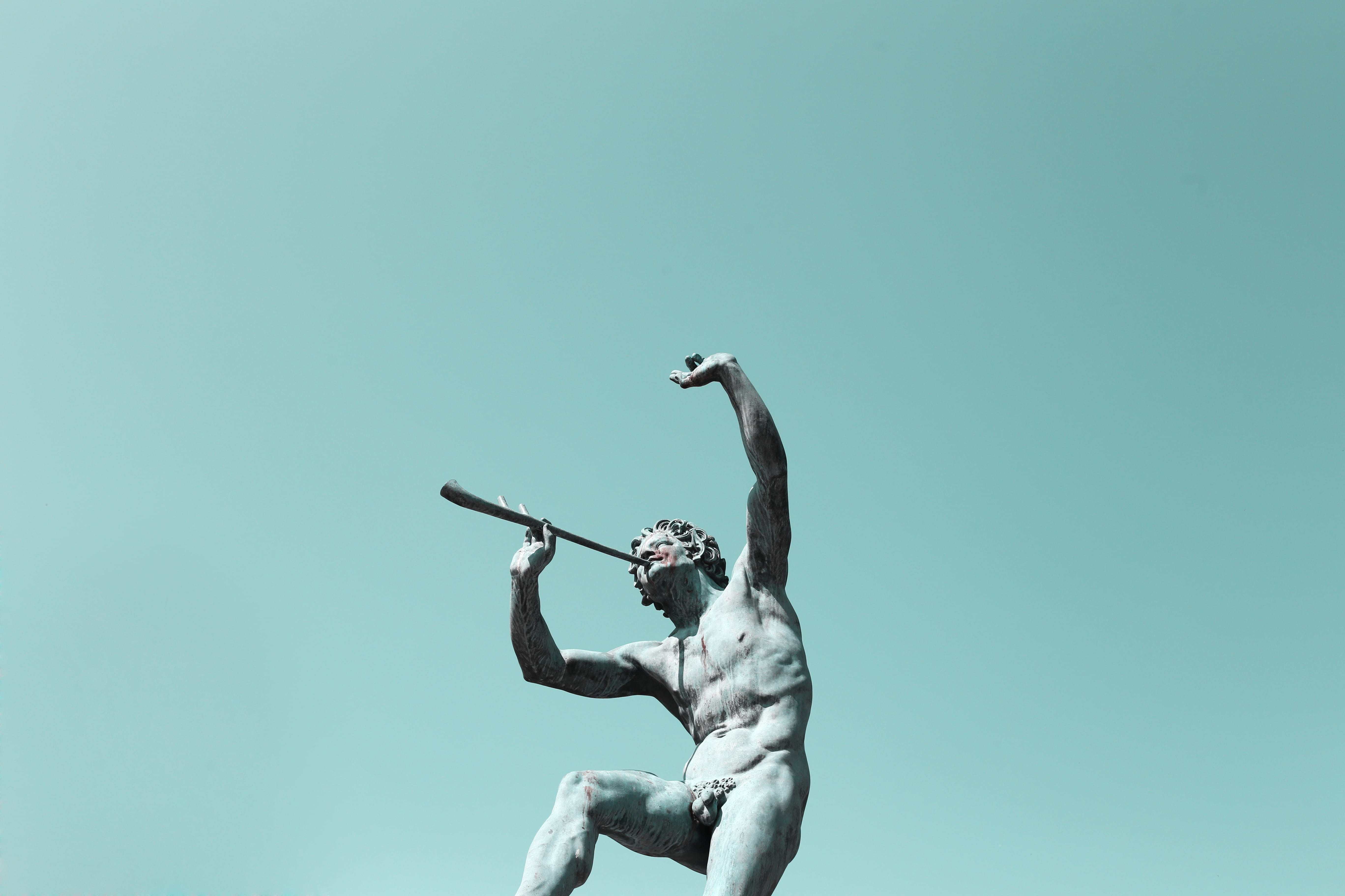 strength, art and craft, pan, instrument, statue, copy space, adventure, men, creativity, person, nature, paris, symbol, clear sky, dancing faun, faune, HD Wallpaper