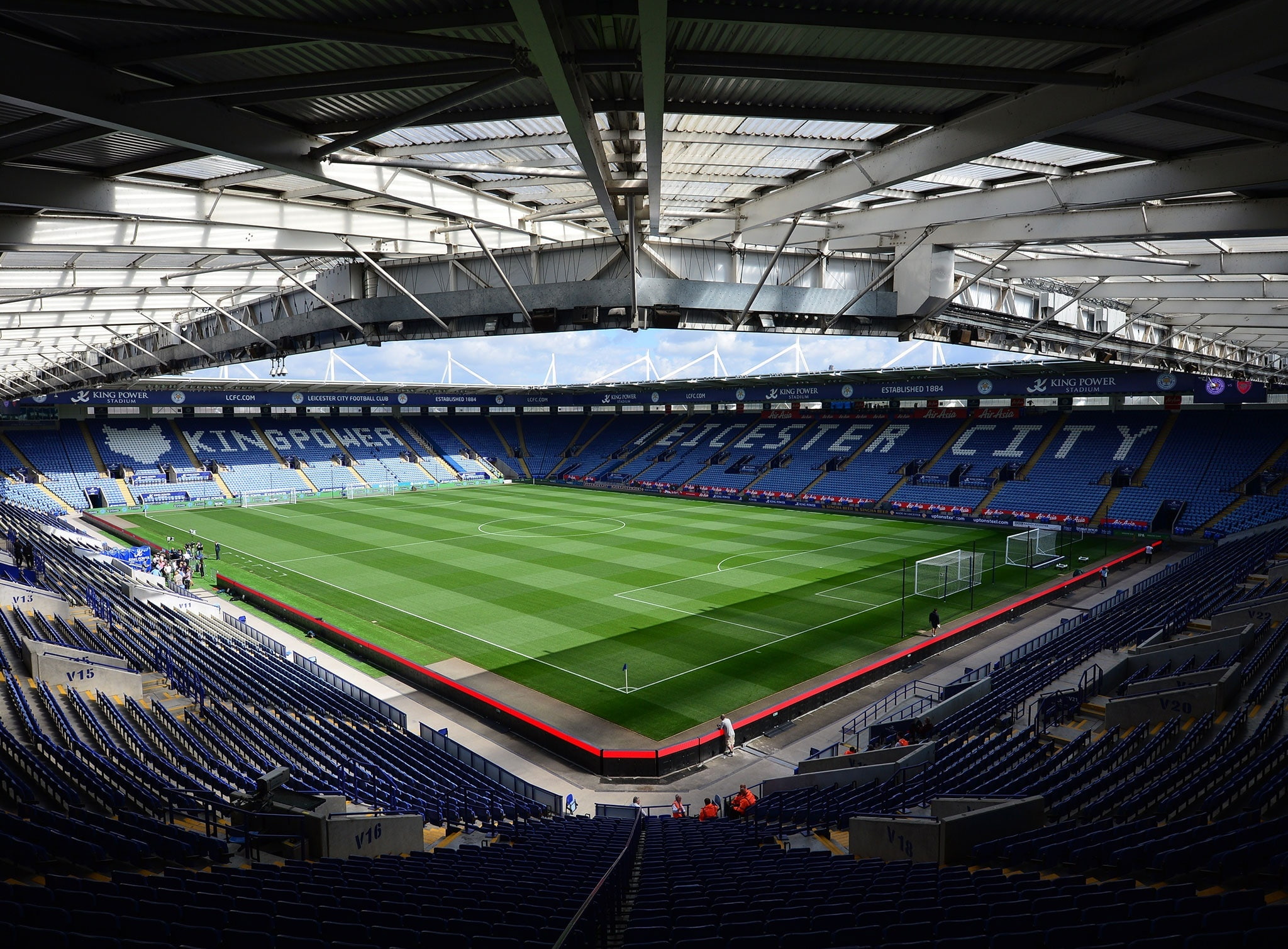 architecture, no people, sport, green color, absence, Football, grass, power, lighting equipment, king, stadium, empty, indoors, high angle view, Sports, HD Wallpaper