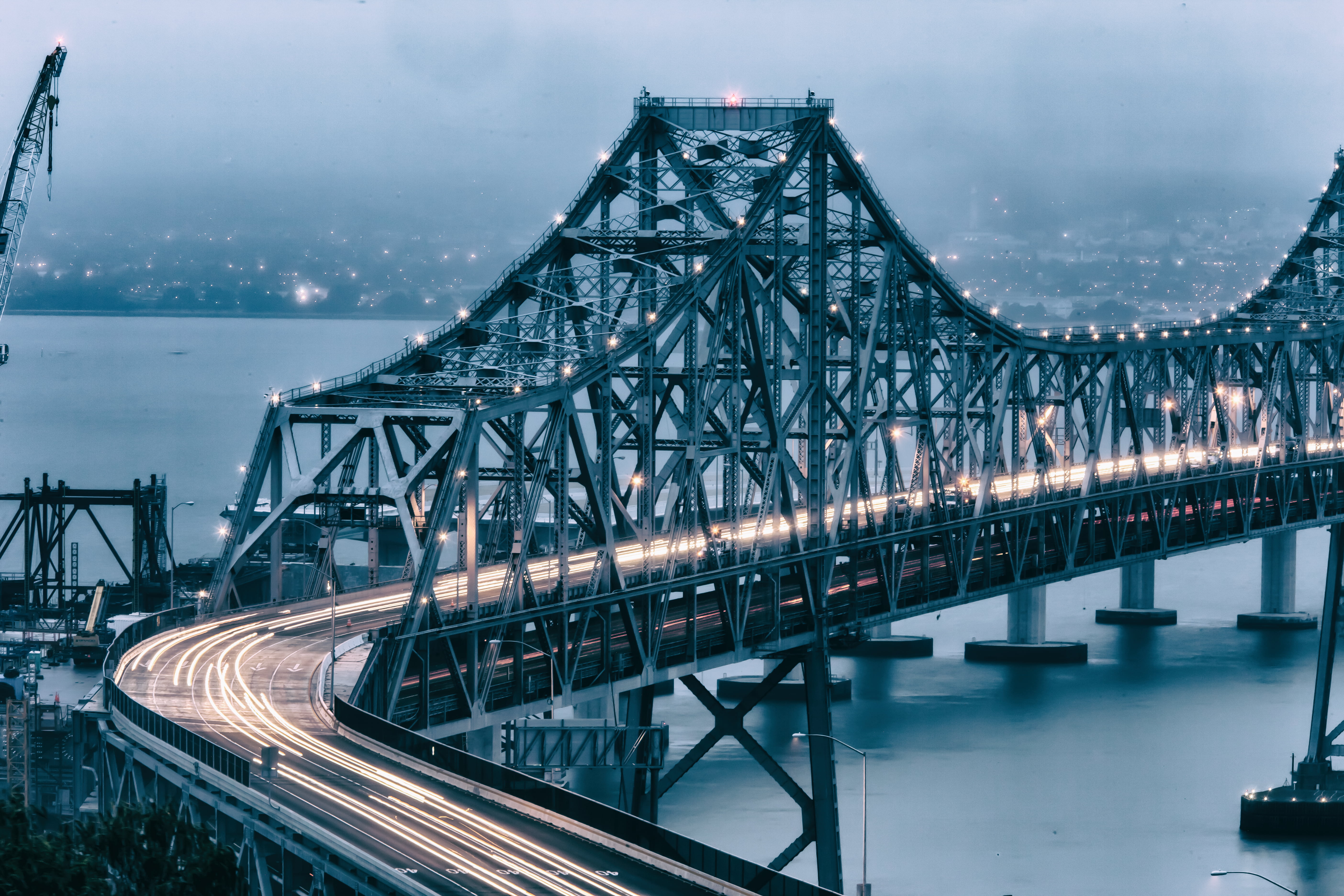 United States of America, San Francisco, suspension, Bridge  California, bridge, brown, 5K, USA, suspension bridge, Bay Bridge, HD Wallpaper