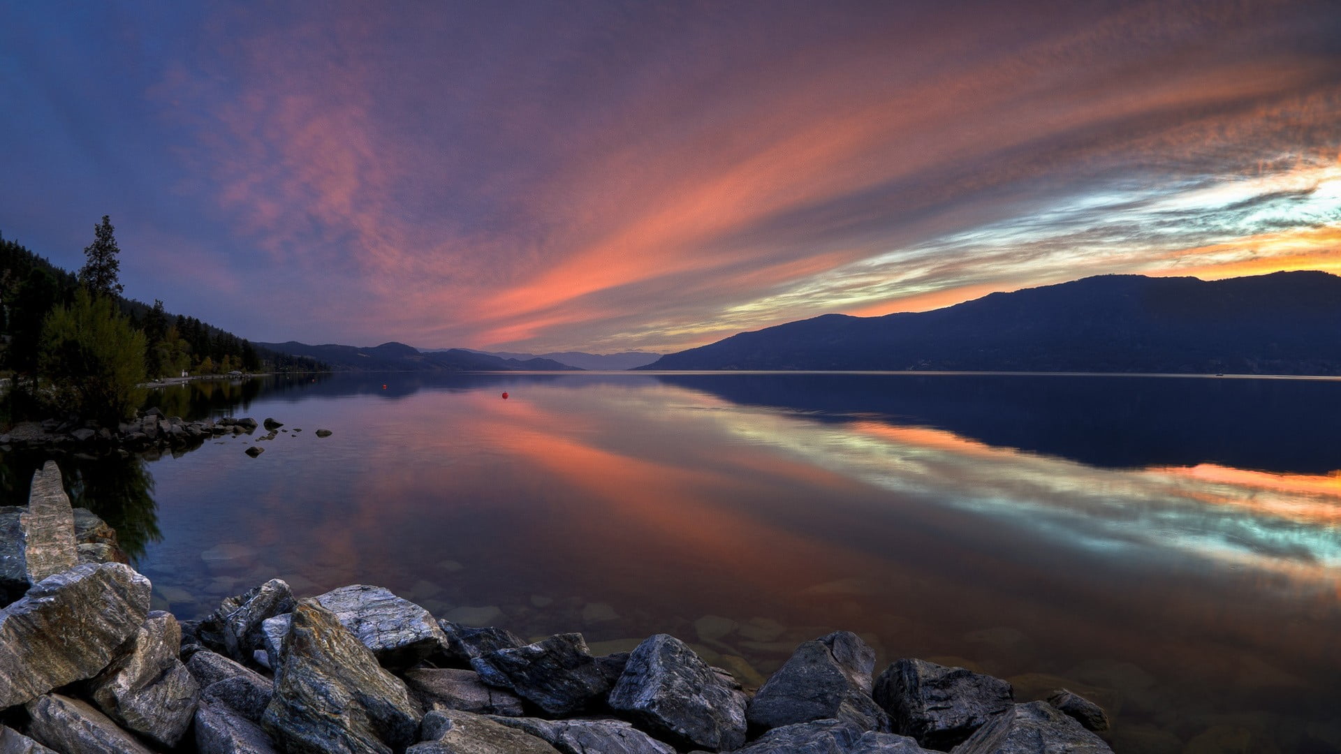 no people, beauty in nature, evening, clouds, tranquility, mountain, nature, rocks, British Columbia, scenics - nature, sunset, near, landscape, non-urban scene, HD Wallpaper