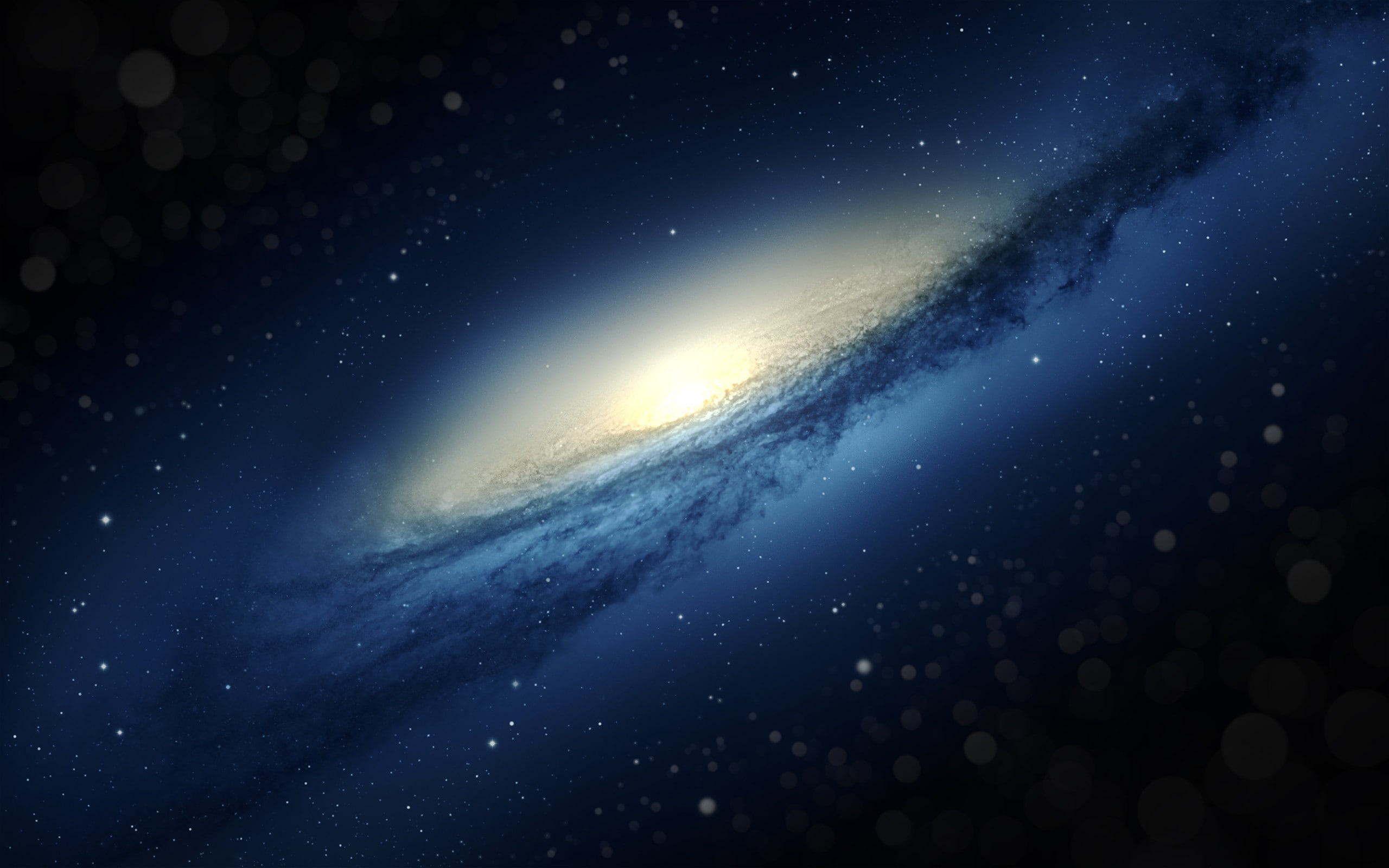 NGC 3190, space, 2K, tilt shift, stars, galaxy, universe, blue, HD Wallpaper