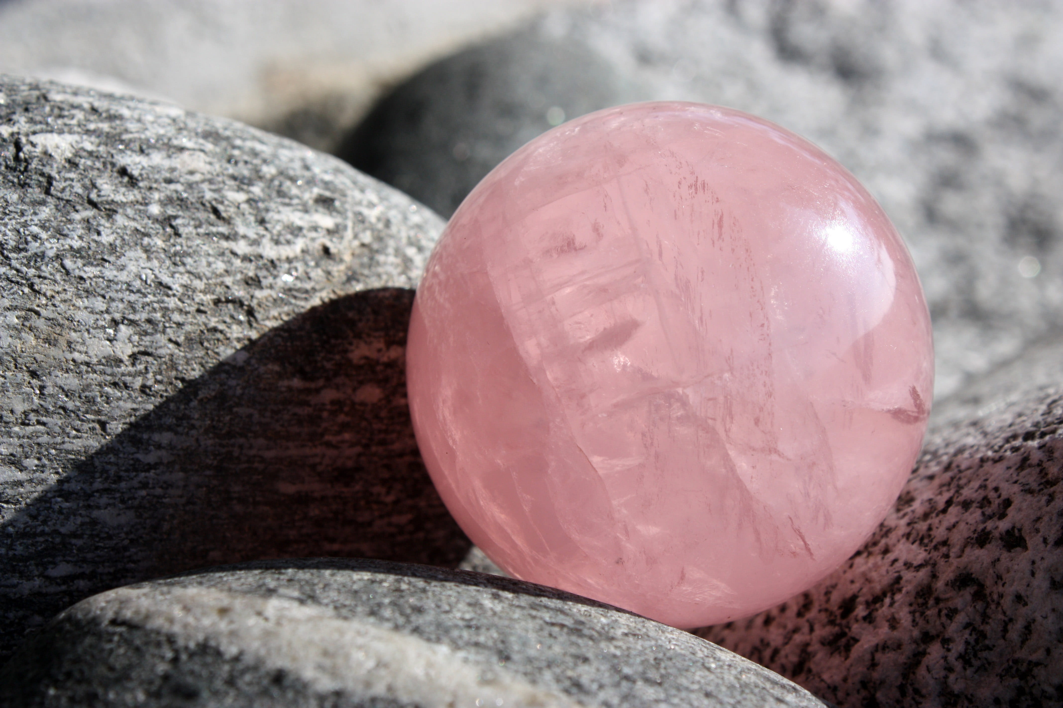 high angle view, solid, gem, crystal, no people, Quartz, pink color, focus on foreground, semi-precious gem, backgrounds, mineral, stone Material, close-up, HD Wallpaper