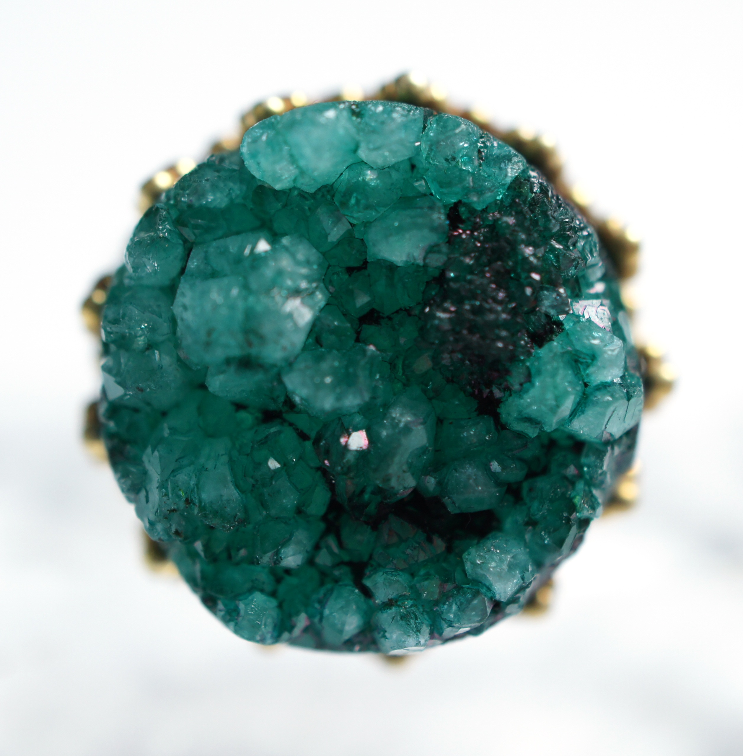 ripe, golden, gold, crystal, food, stone, ring, turquoise colored, geode, single object, precious gem, gemstone, studio shot, 2K, close-up, point, directly above, Phone HD Wallpaper