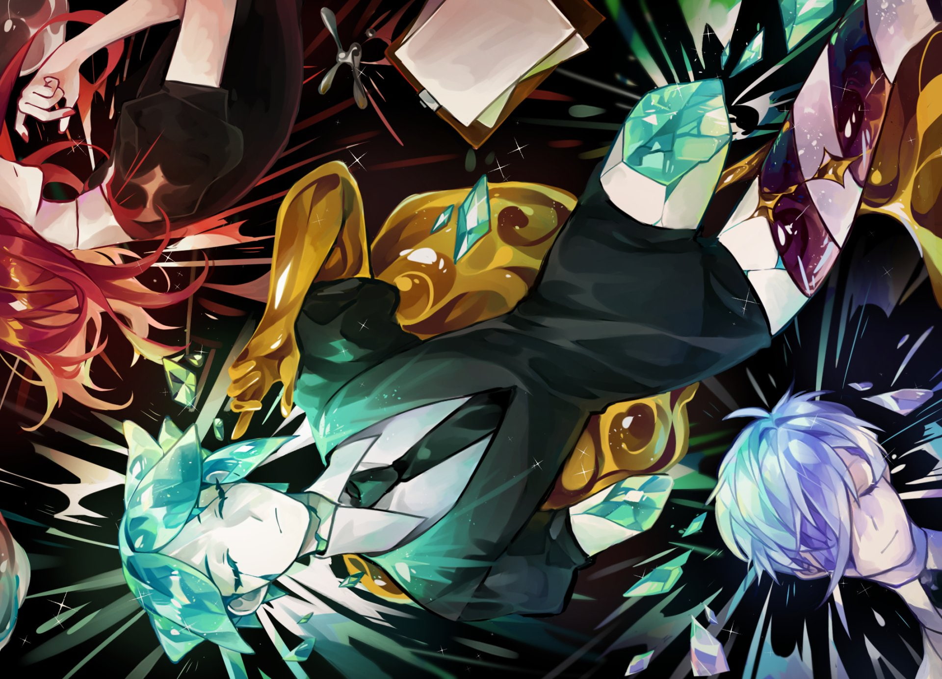 Houseki no Kuni, Cinnabar (Houseki no Kuni), Anime, 1080P, Phosphophyllite (Houseki no Kuni), Antarcticite (Houseki no Kuni), HD Wallpaper
