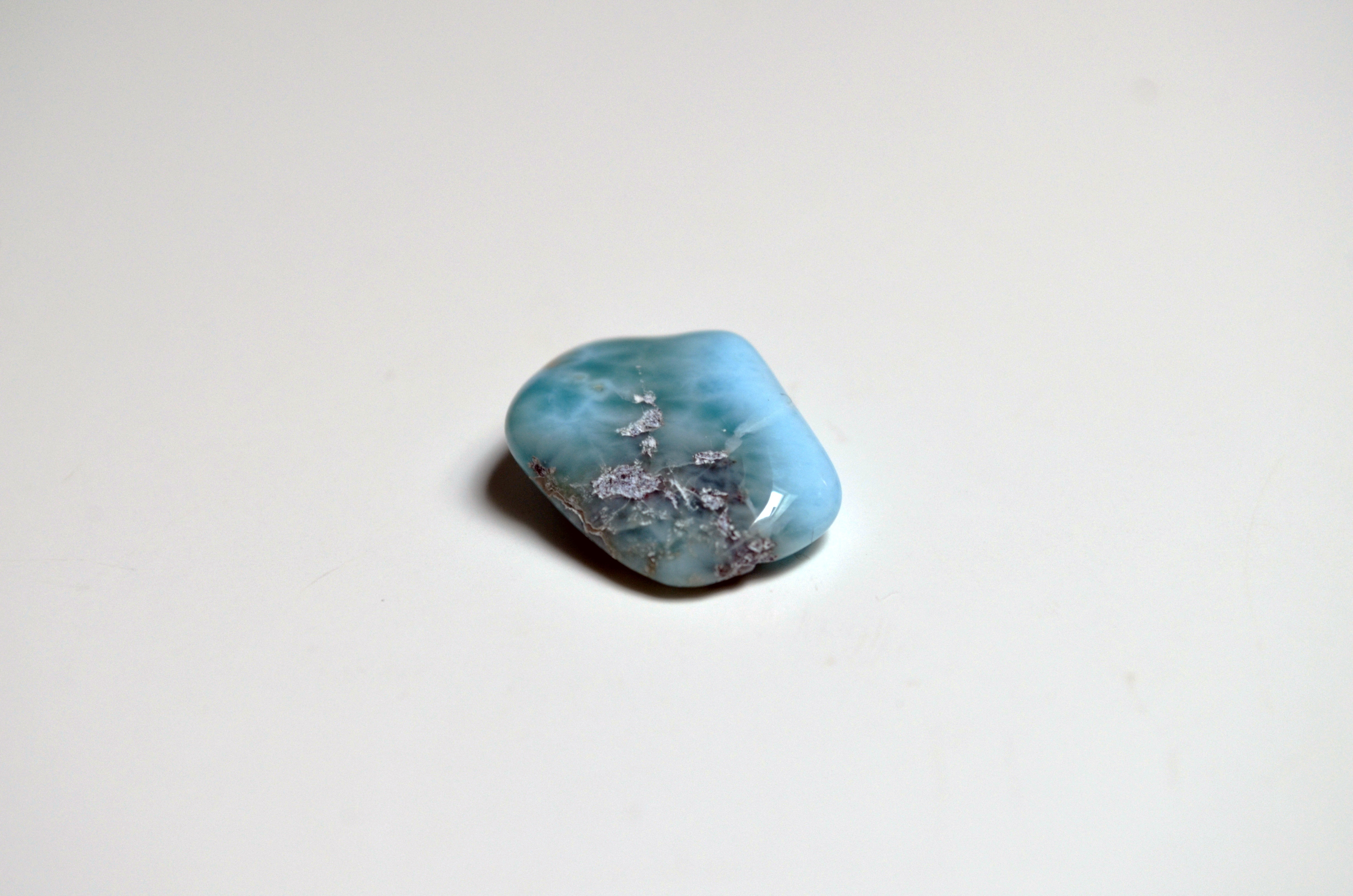 gemstone, still life, semi-precious Gem, larimar, stone, mineral, high angle view, single object, healthcare and medicine, nature, copy space, shape, jewelry, HD Wallpaper