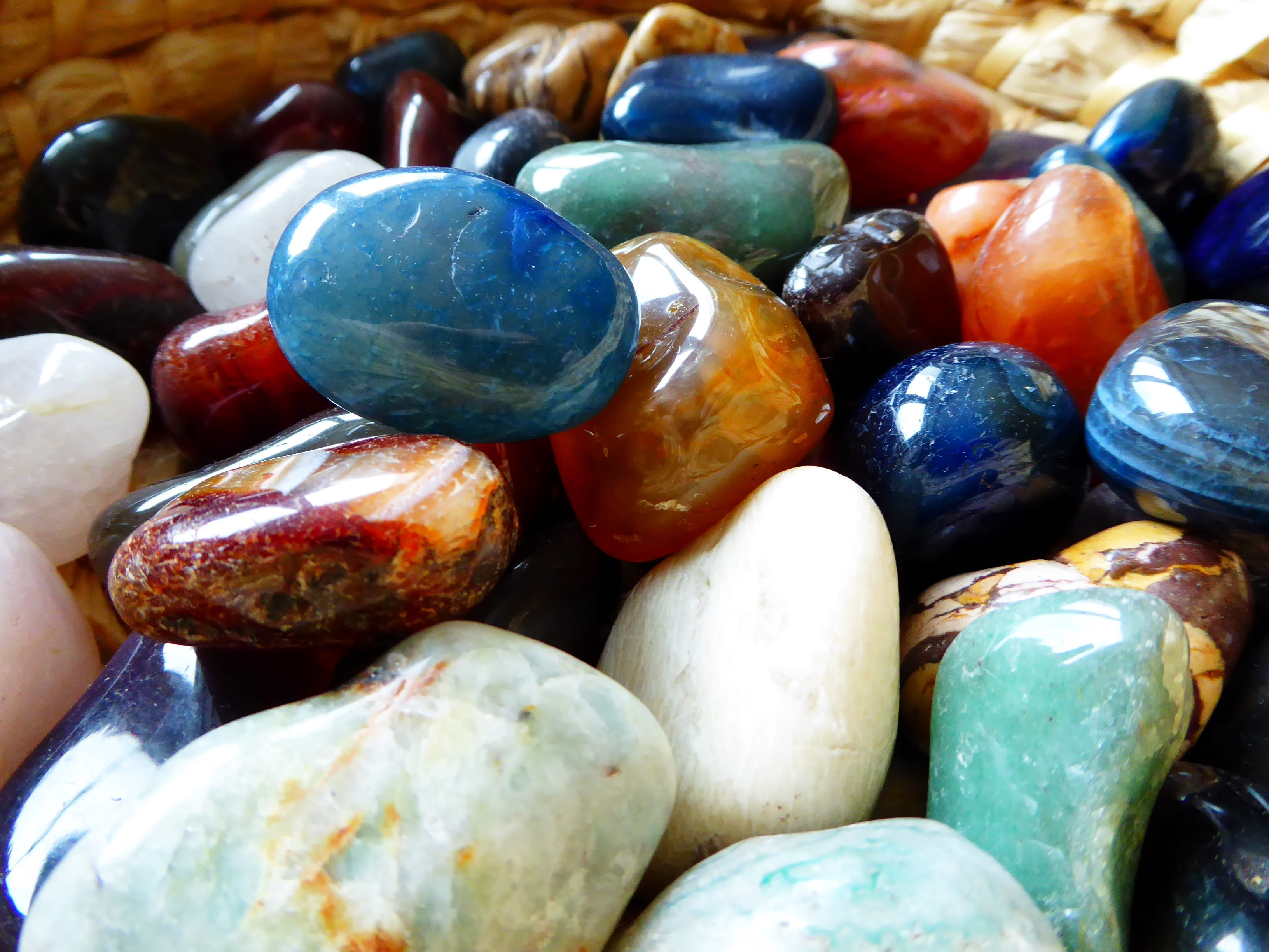 high angle view, abundance, large group of objects, lapis lazuli, variation, semi precious stones, minerals, day, food and drink, wellbeing, multi colored, HD Wallpaper