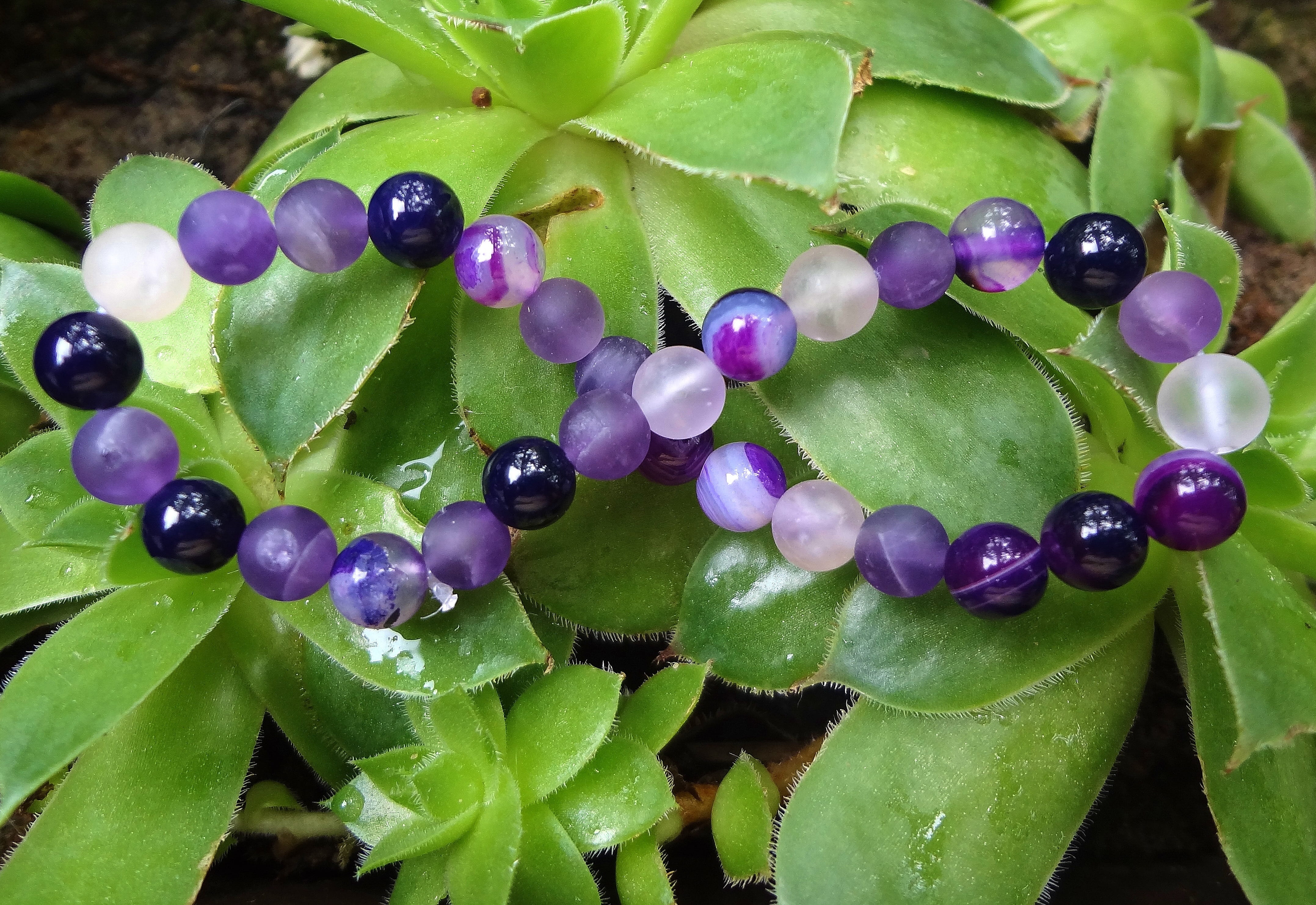 nature, leaf, amethyst, growth, plant, Bracelet, fruit, green Color, food, infinity, day, Jewelry, ripe, Mineral, healthy eating, Crystal, close-up, 4K, HD Wallpaper