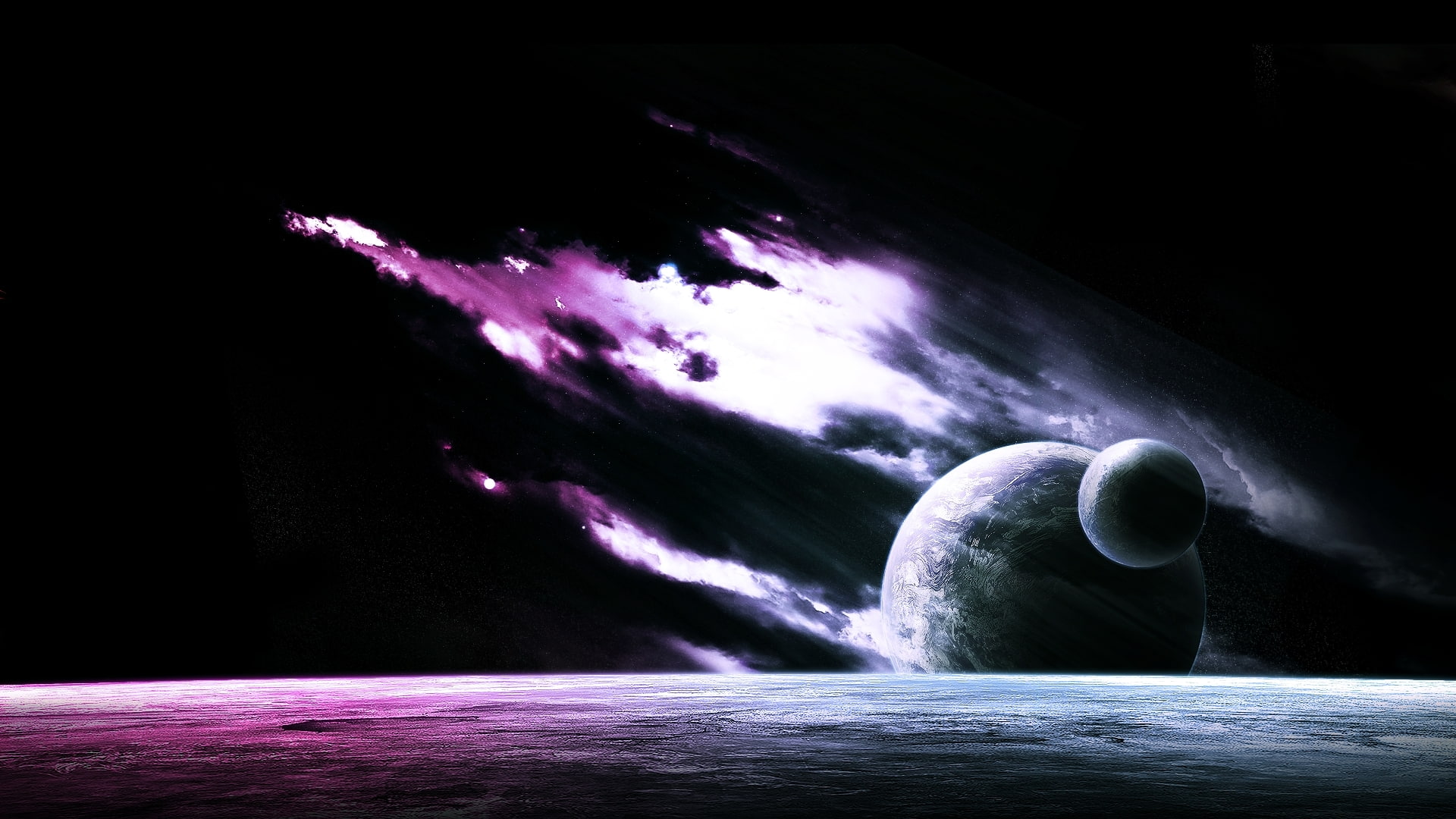 fiction, space, 1080P, industry, science, amethyst, outer, HD Wallpaper