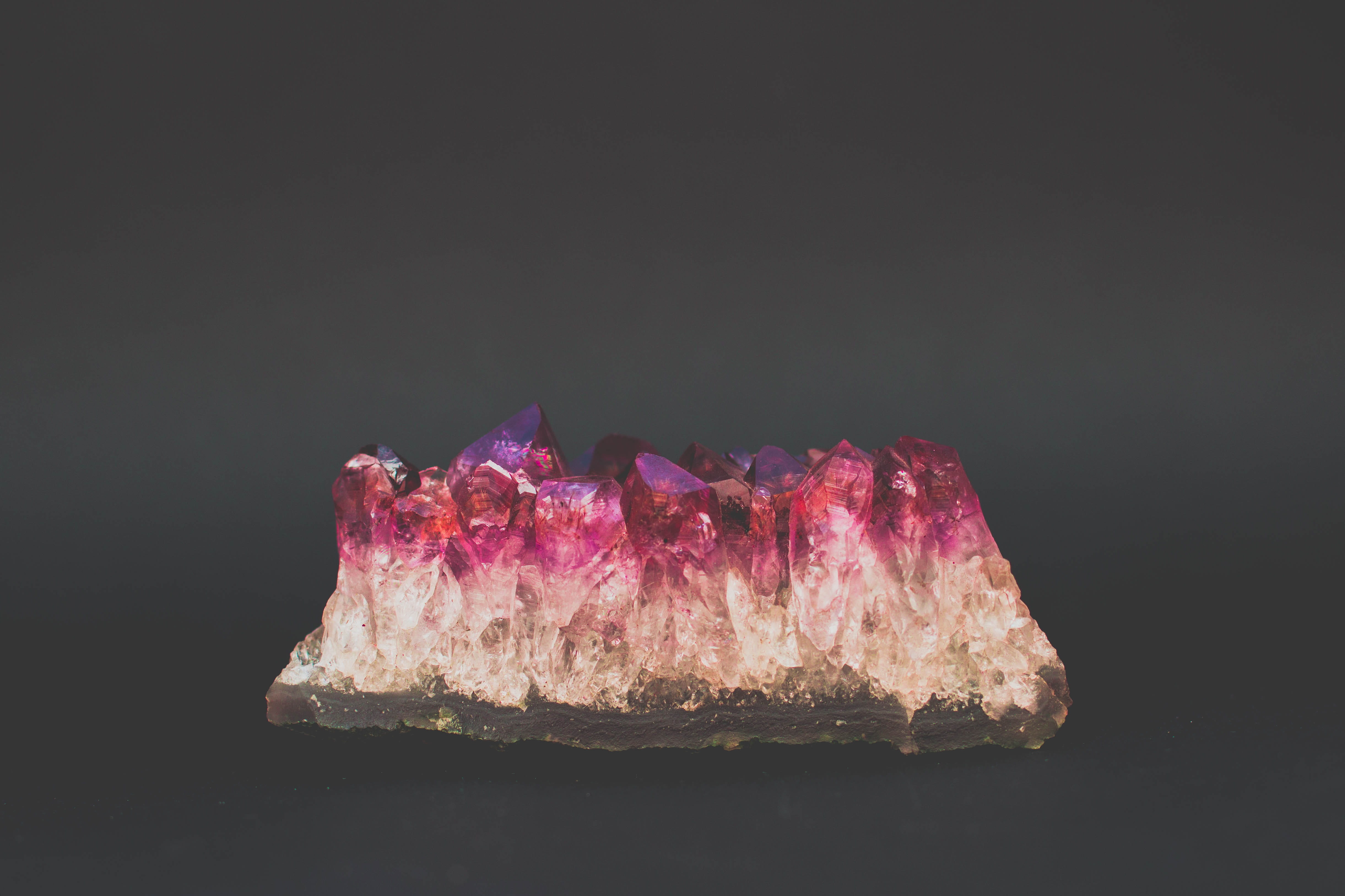 rock - object, black background, ore, mineral, jewelry, rosa, solid, rough, geology, close-up, nature, gemotherapy, 4K, still life, copy space, crystal, HD Wallpaper